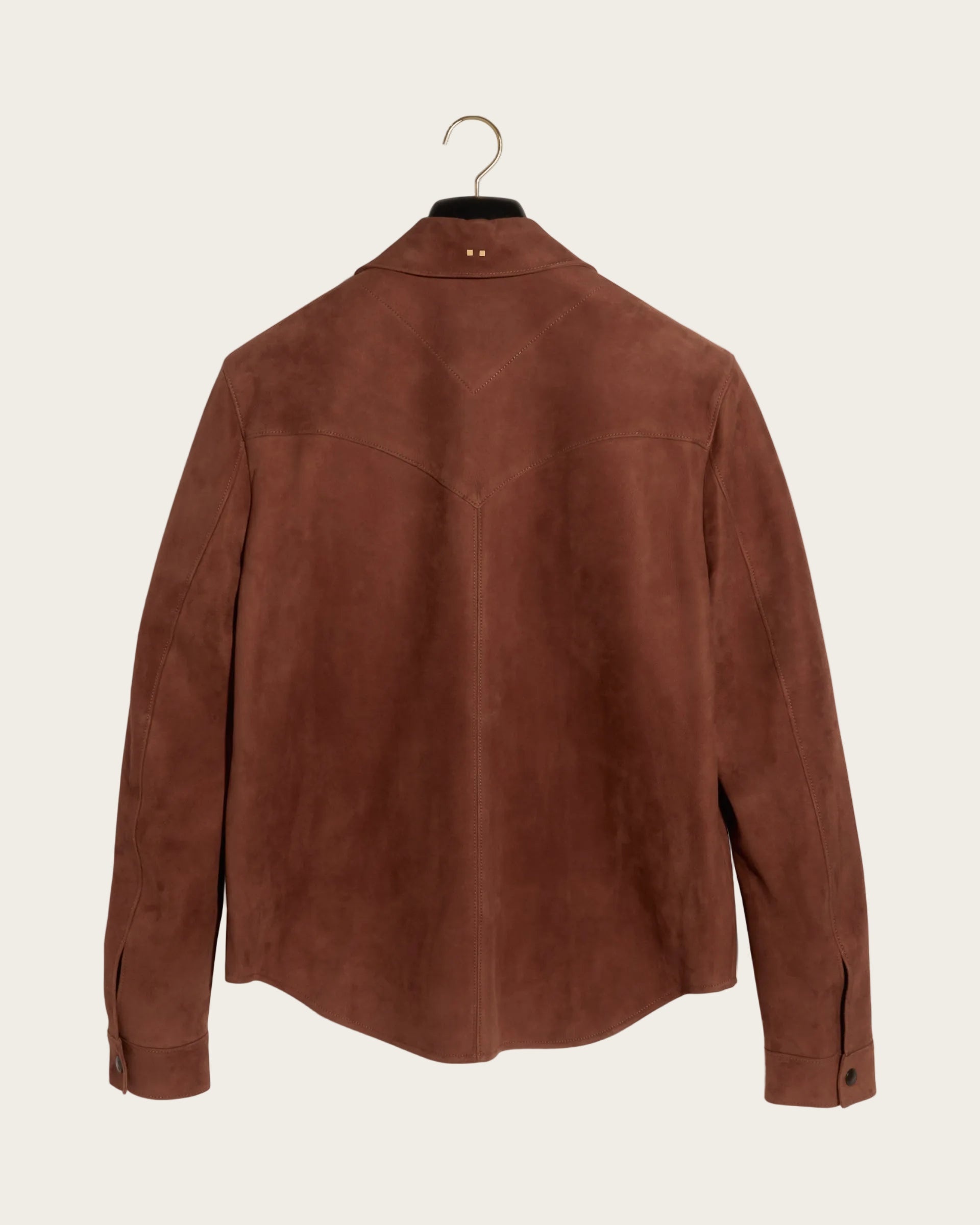 The Lowry Shirt: Terracotta Lamb Suede