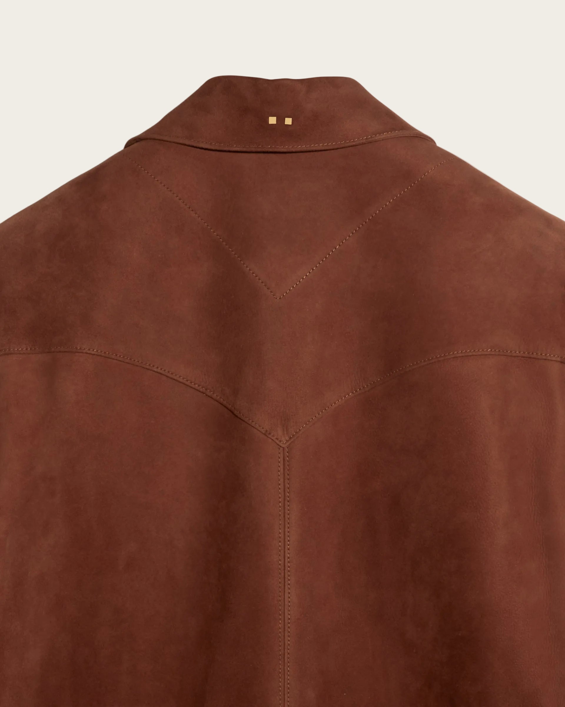 The Lowry Shirt: Terracotta Lamb Suede