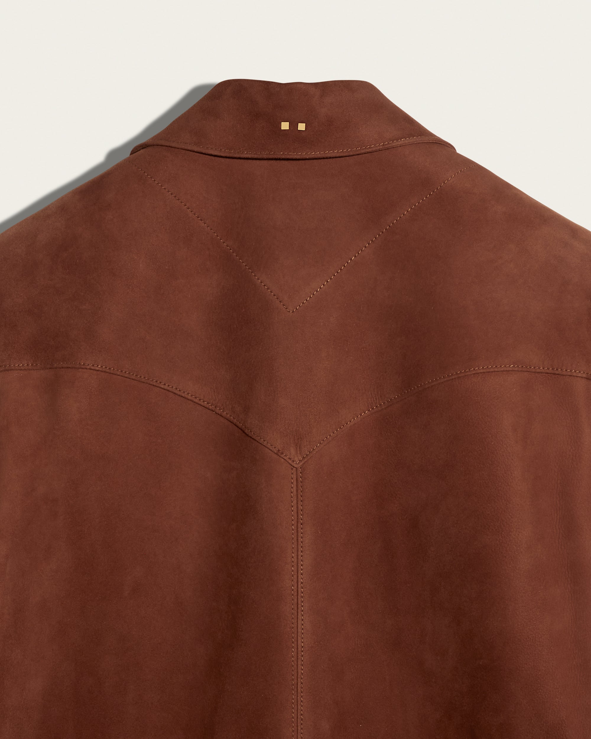 The Lowry Shirt: Terracotta Lamb Suede