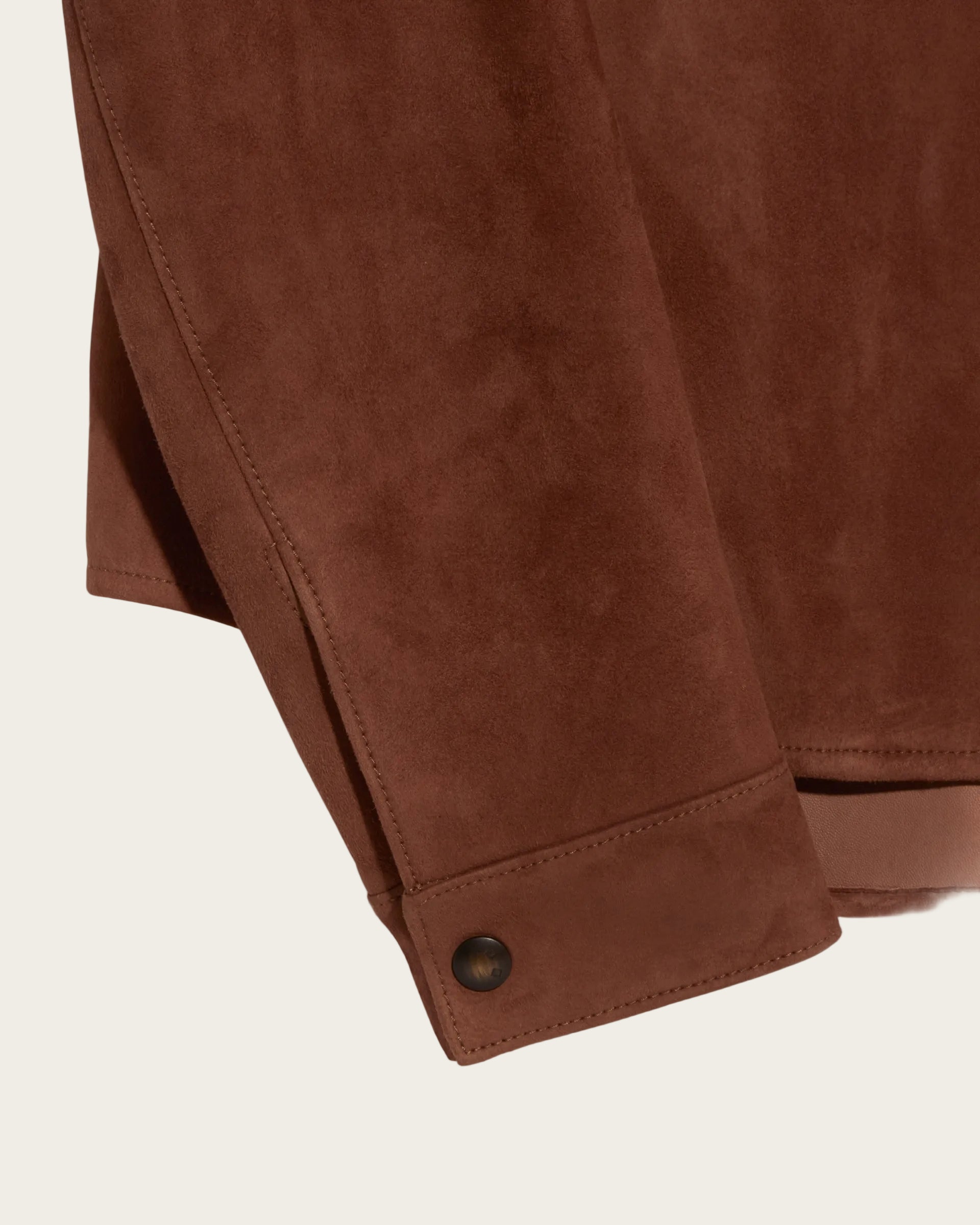 The Lowry Shirt: Terracotta Lamb Suede