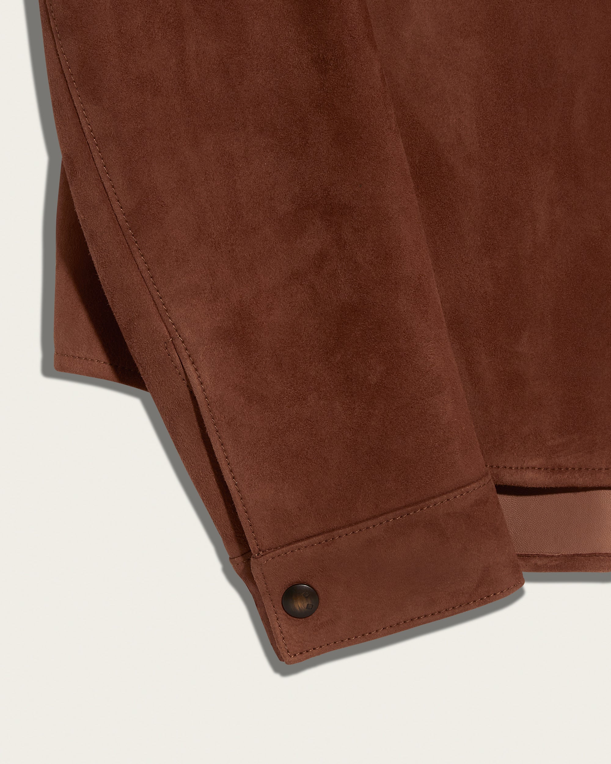 The Lowry Shirt: Terracotta Lamb Suede