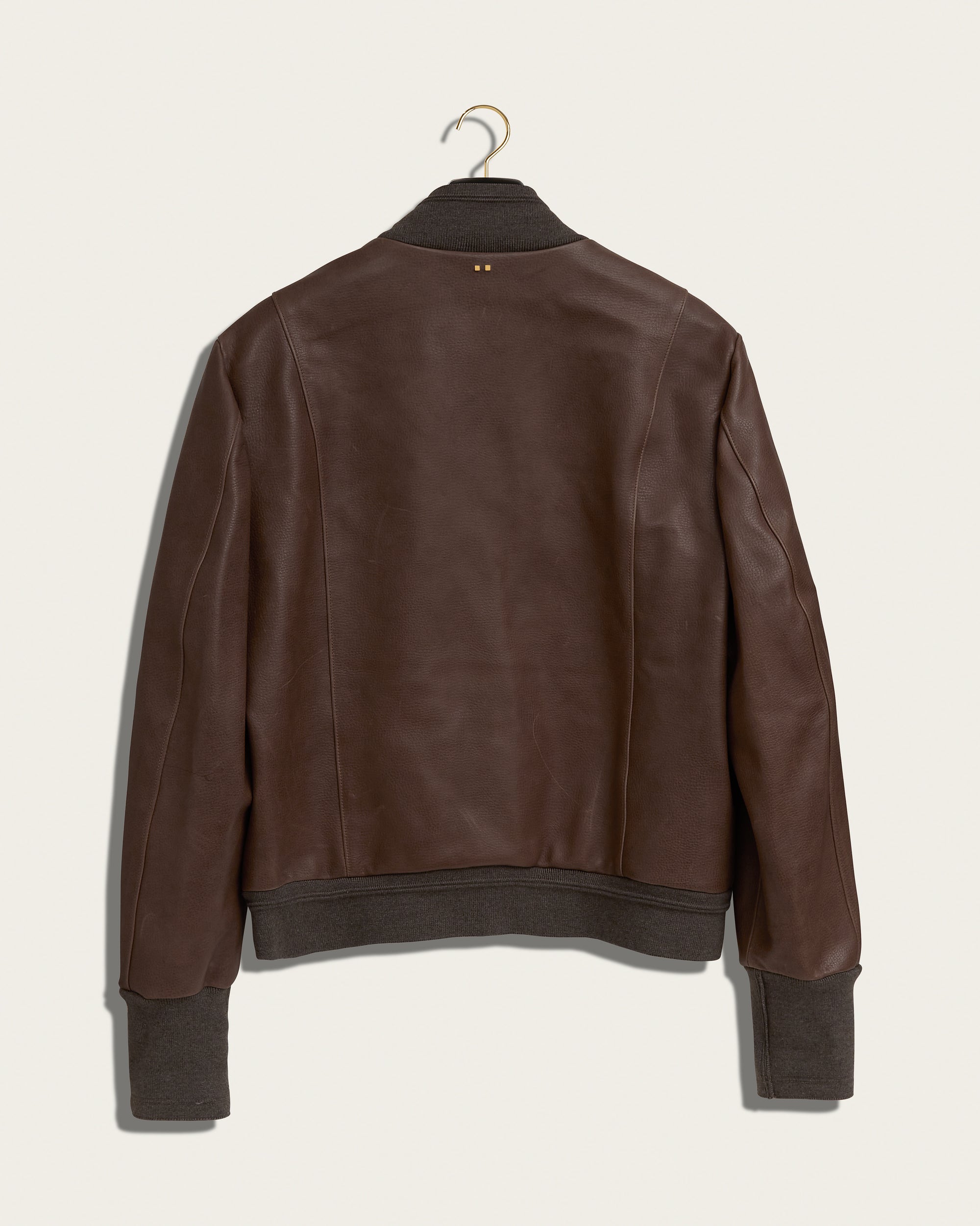 The Roll Bomber Jacket: Walnut Pull Up Lamb