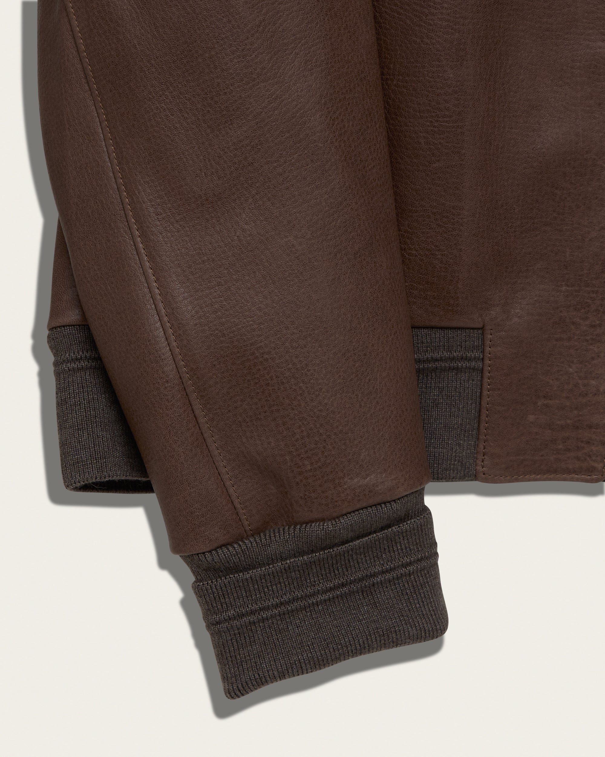 The Roll Bomber Jacket: Walnut Pull Up Lamb
