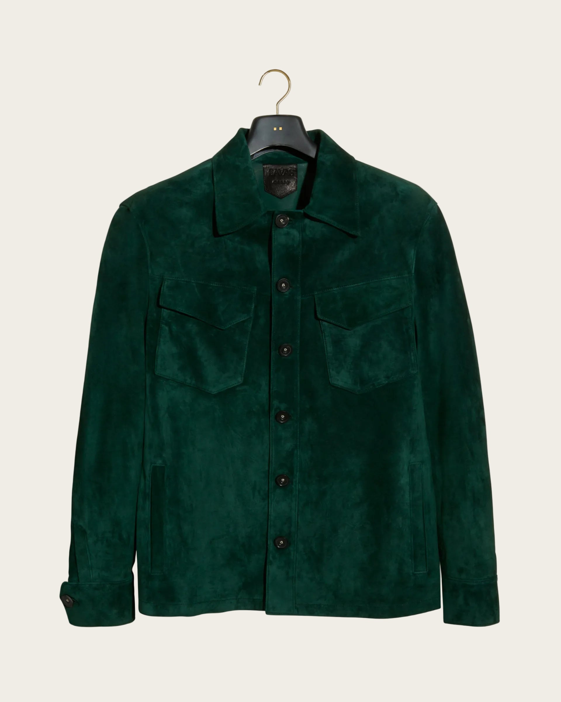 The Roving Jacket: Pine Wedgewood Suede