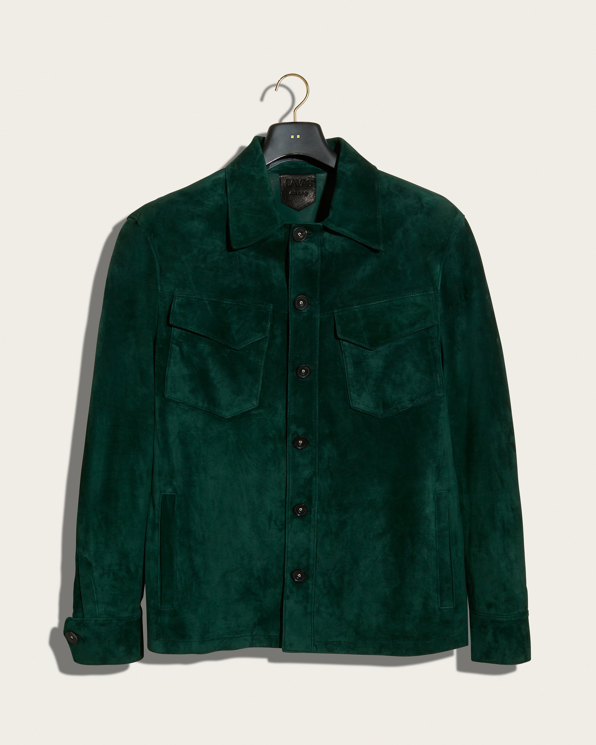 The Roving Jacket: Pine Wedgewood Suede