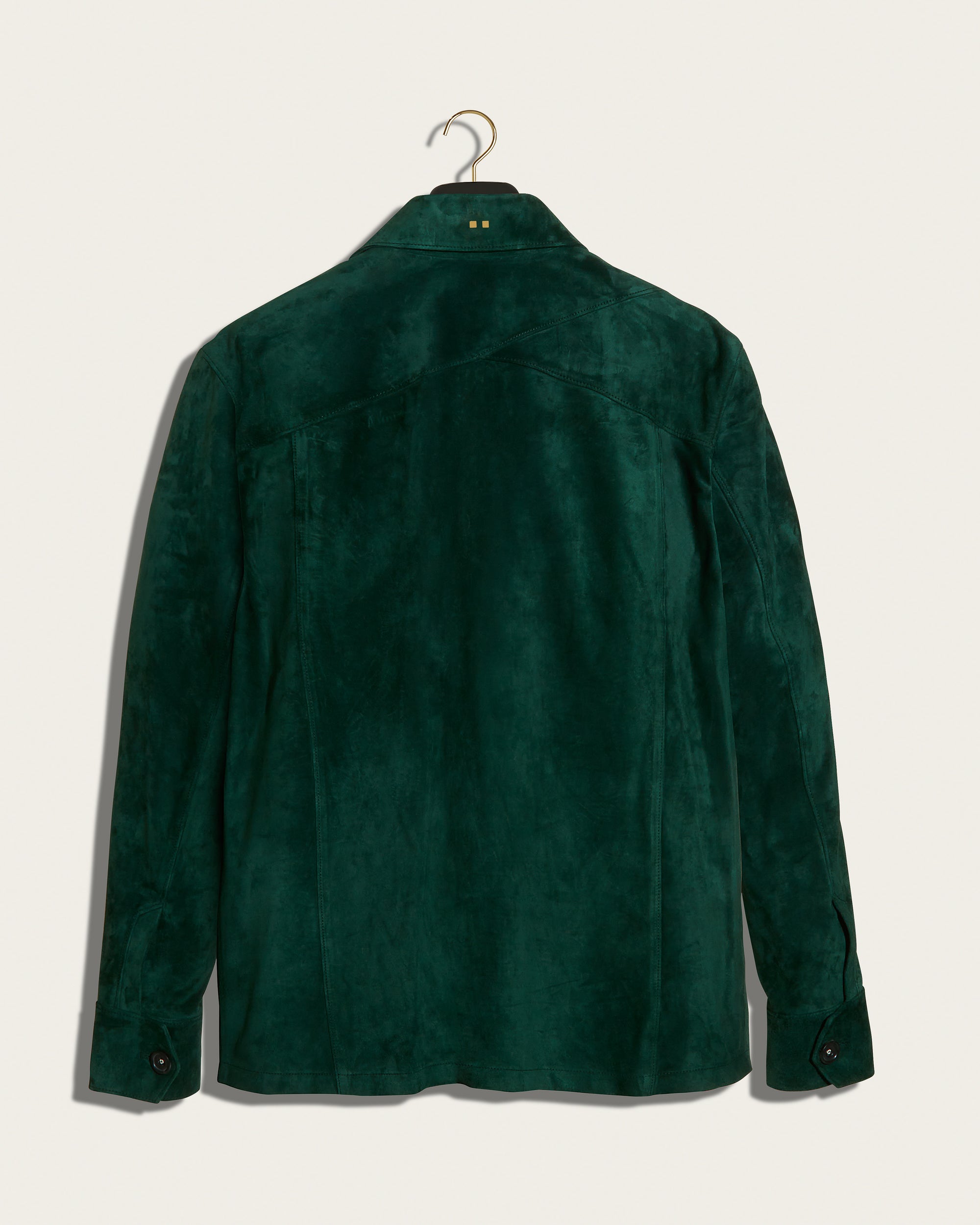 The Roving Jacket: Pine Wedgewood Suede