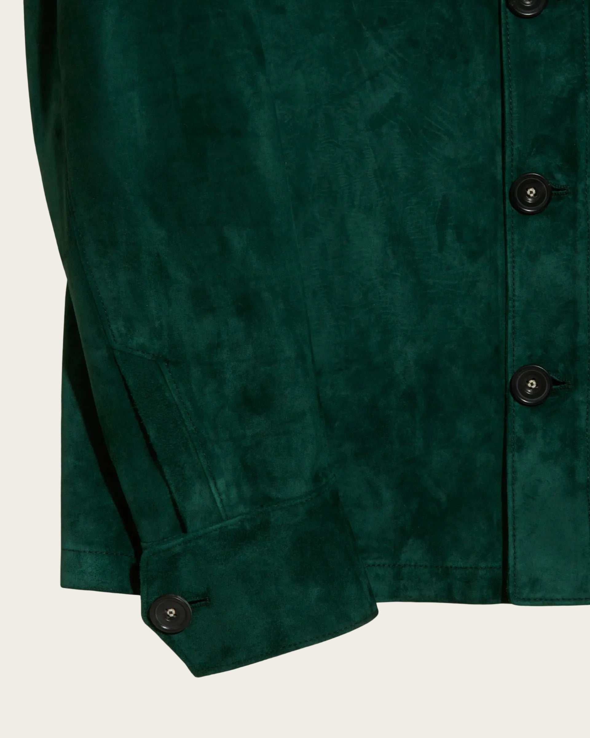 The Roving Jacket: Pine Wedgewood Suede