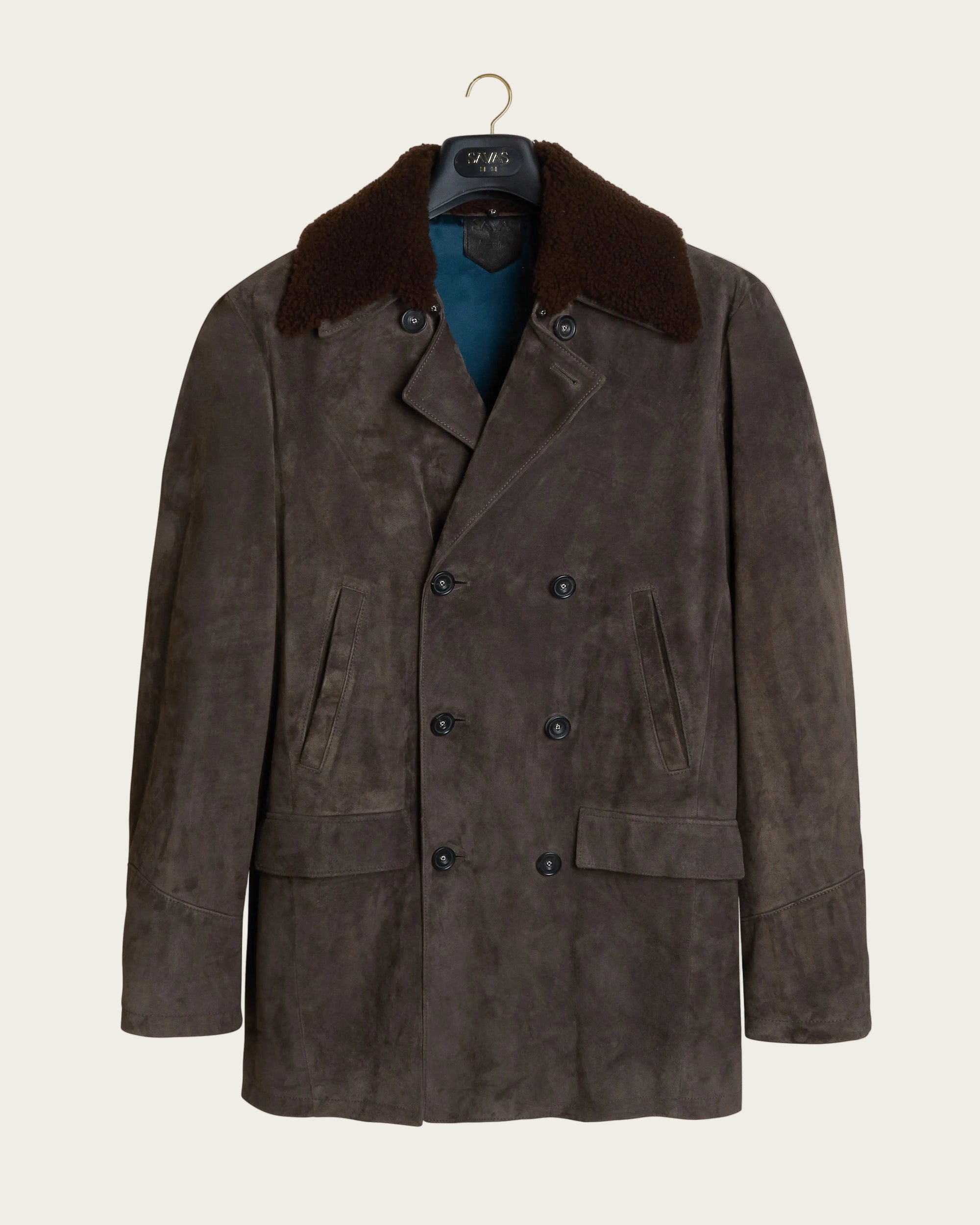 The Condor Peacoat: Basalt Wedgewood Calf Suede