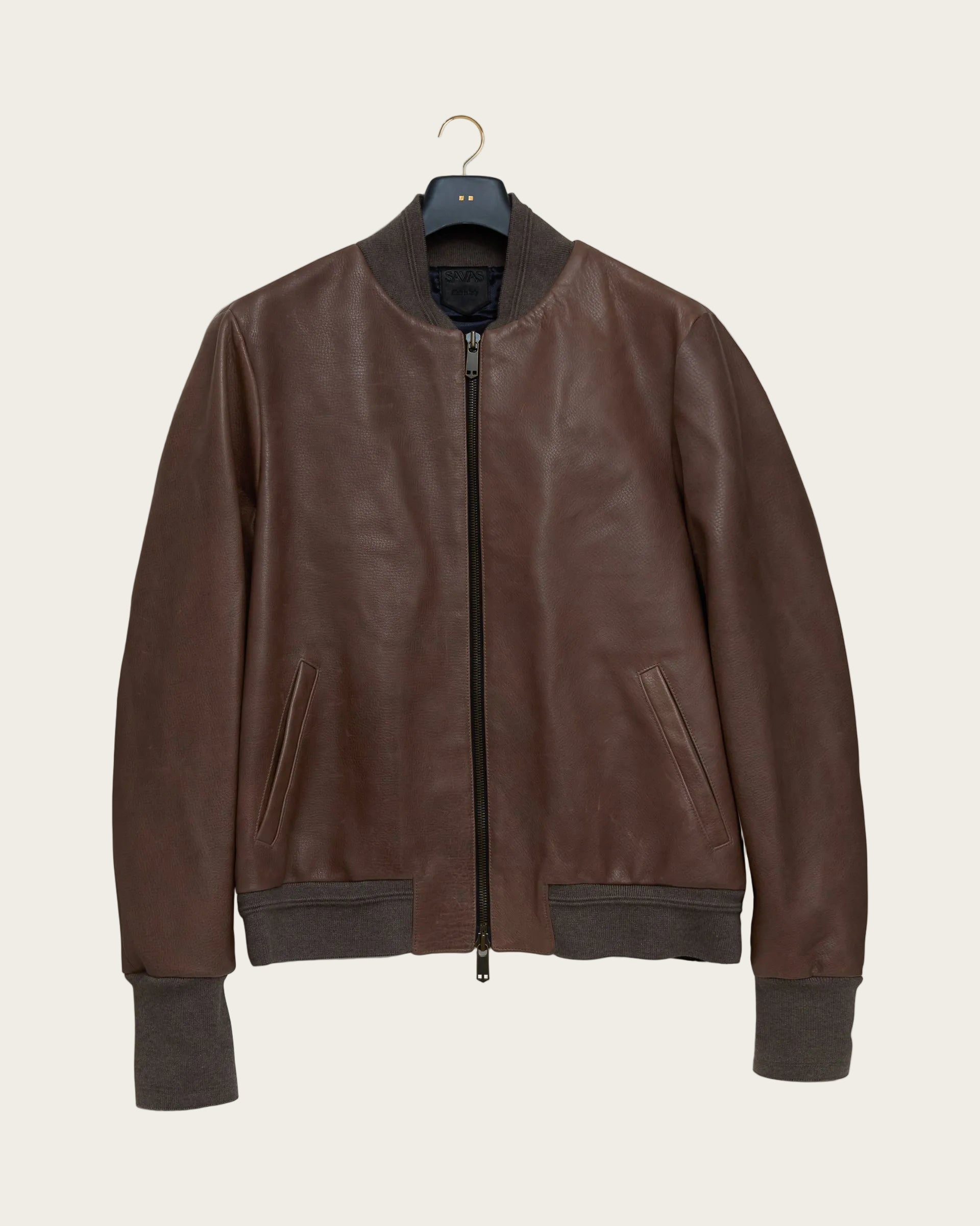 The Roll Bomber Jacket: Walnut Pull Up Lamb