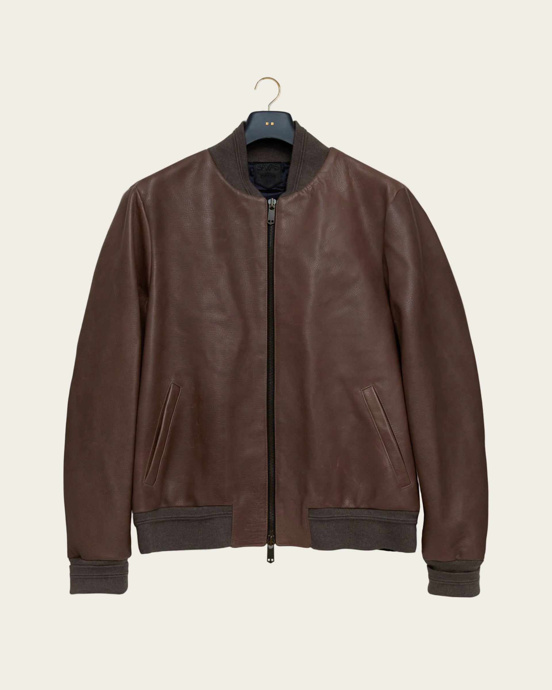 The Roll Bomber Jacket: Walnut Pull Up Lamb