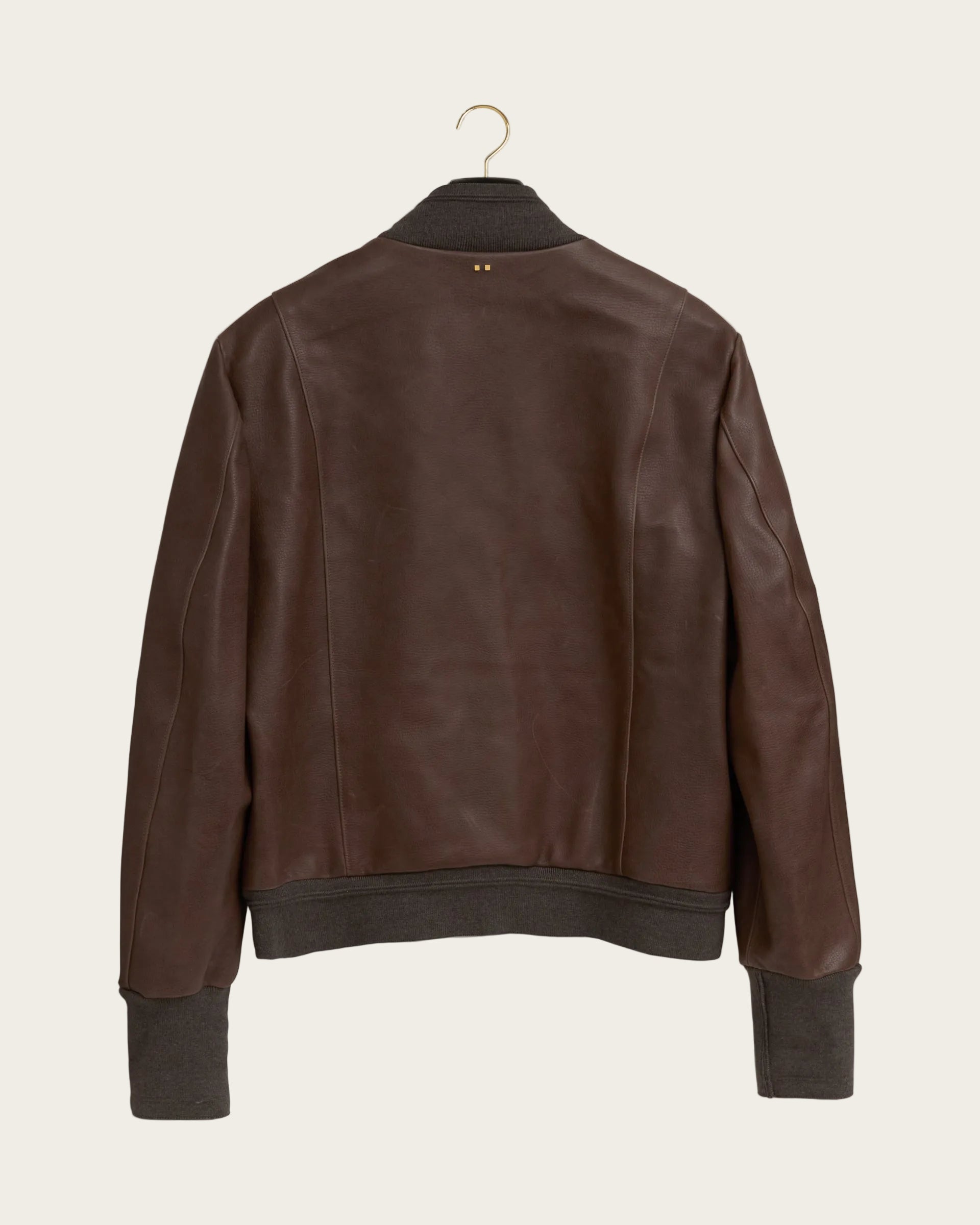 The Roll Bomber Jacket: Walnut Pull Up Lamb