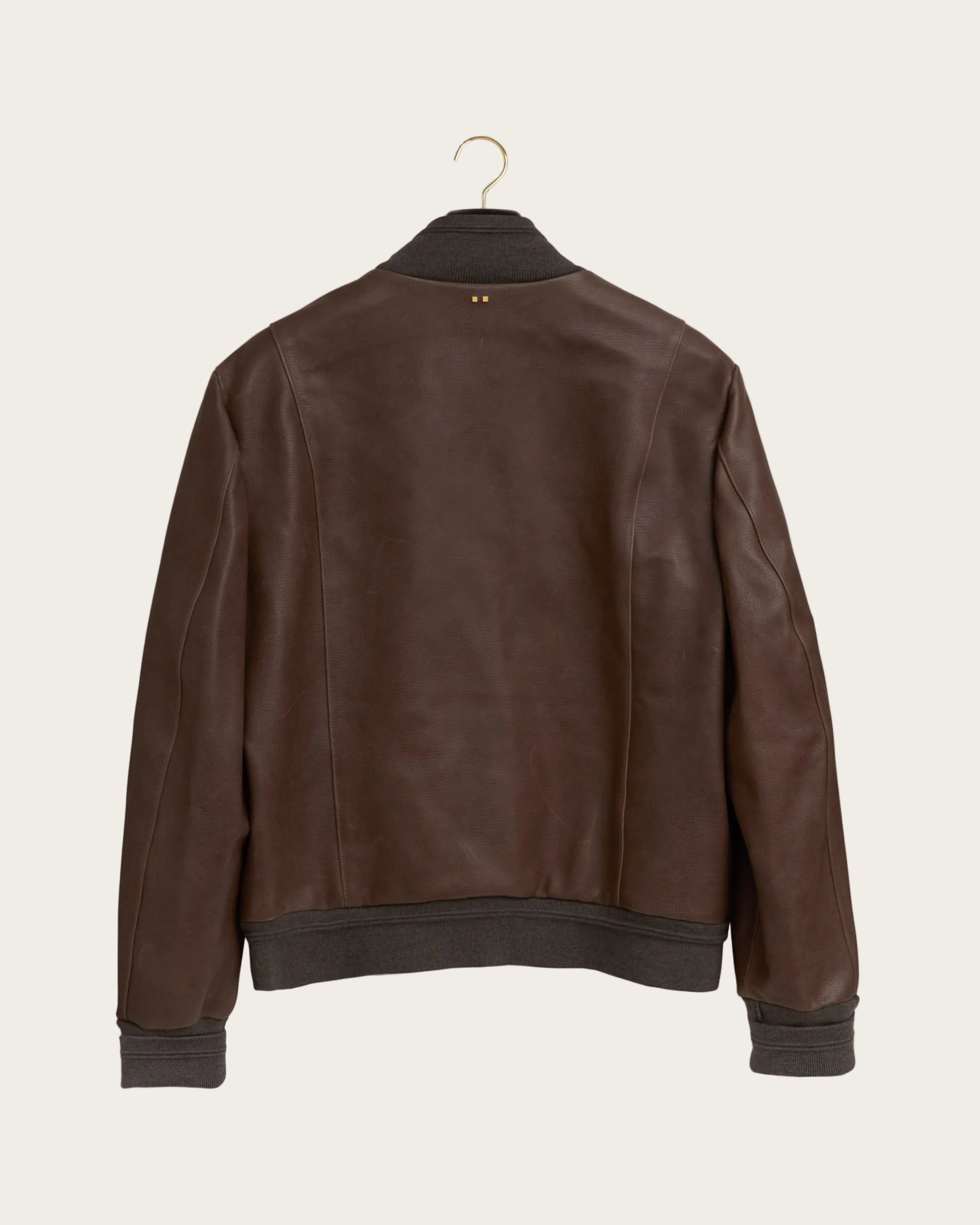 The Roll Bomber Jacket: Walnut Pull Up Lamb