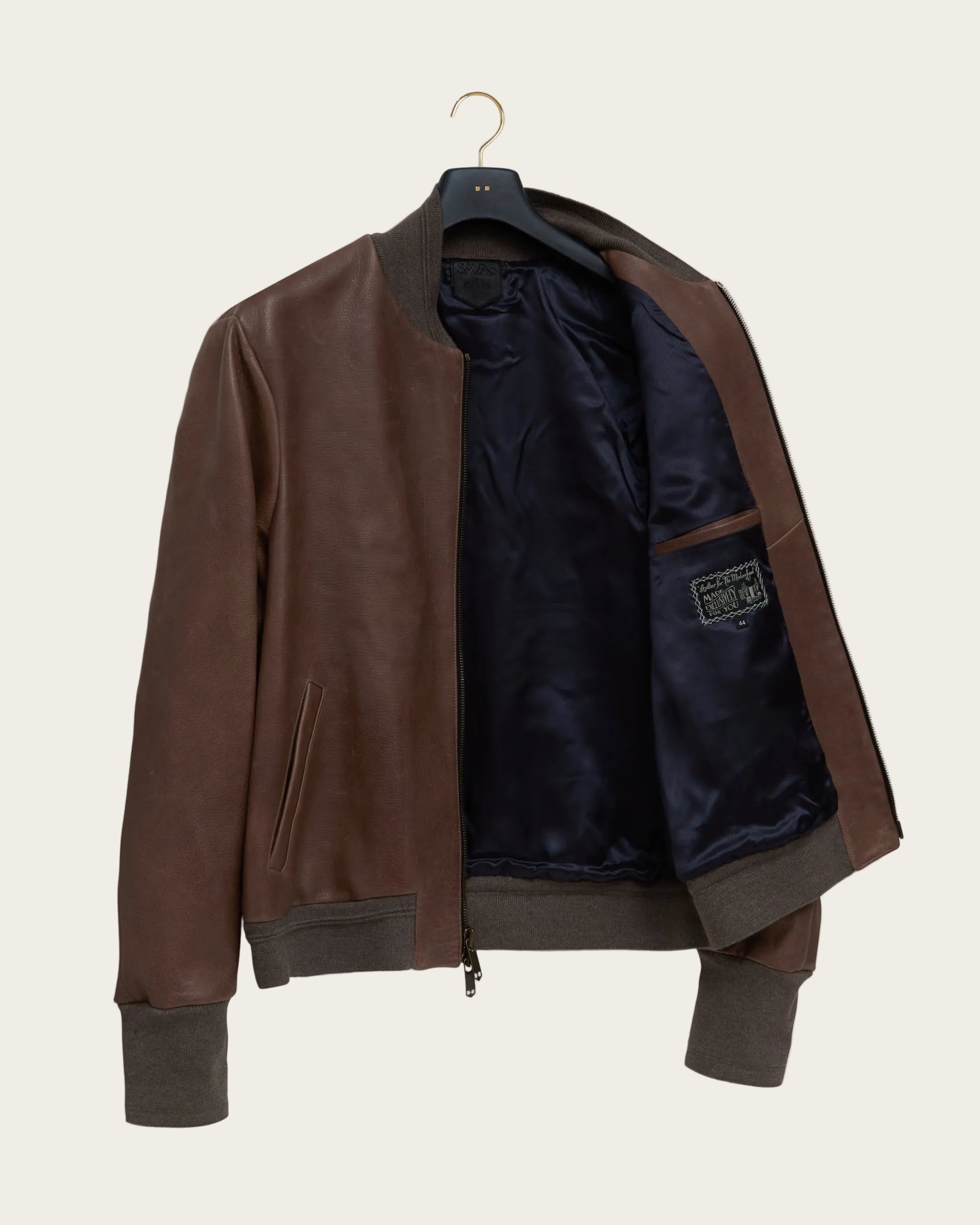 The Roll Bomber Jacket: Walnut Pull Up Lamb