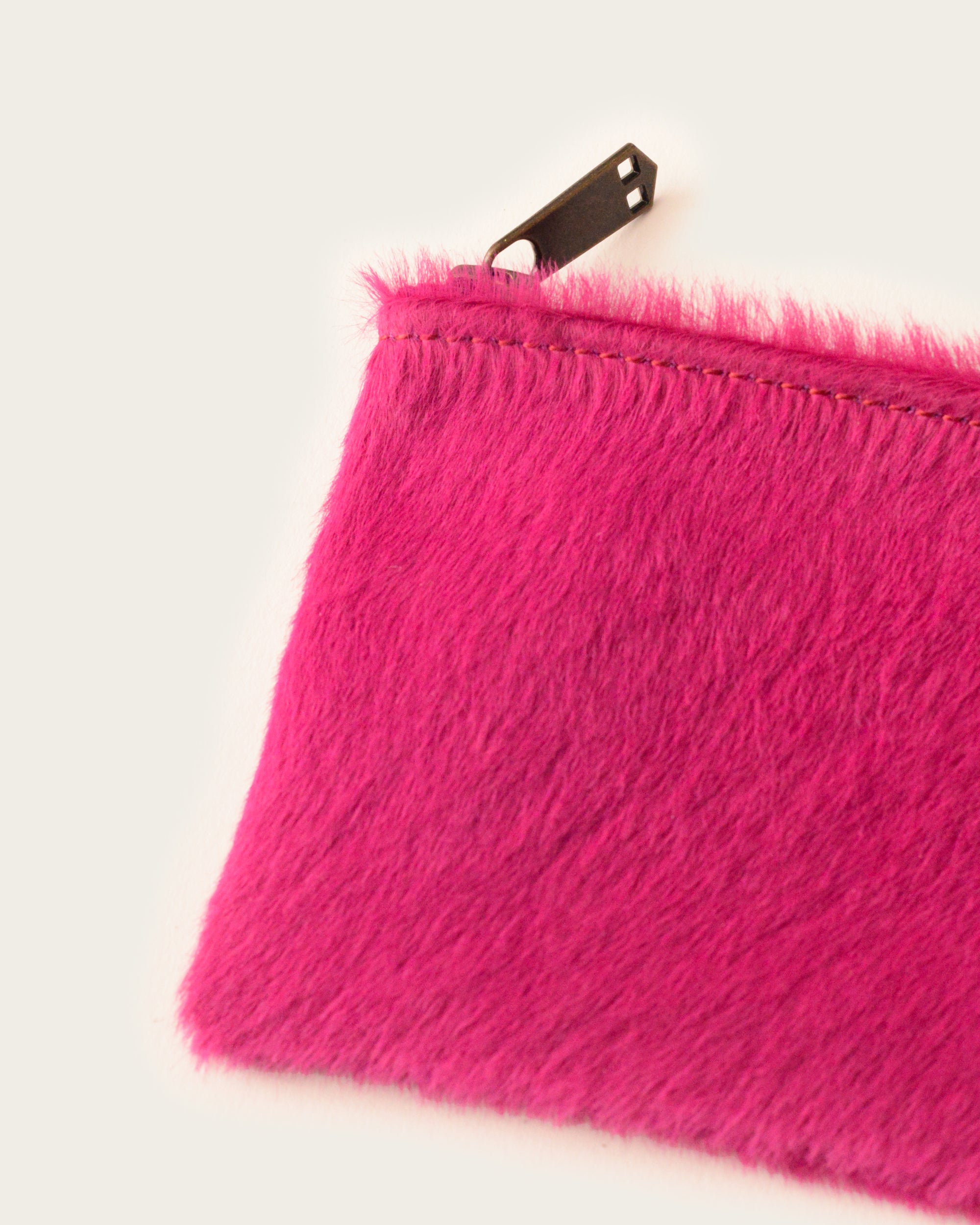 The 7” Pouch - Fuchsia Hair Calf
