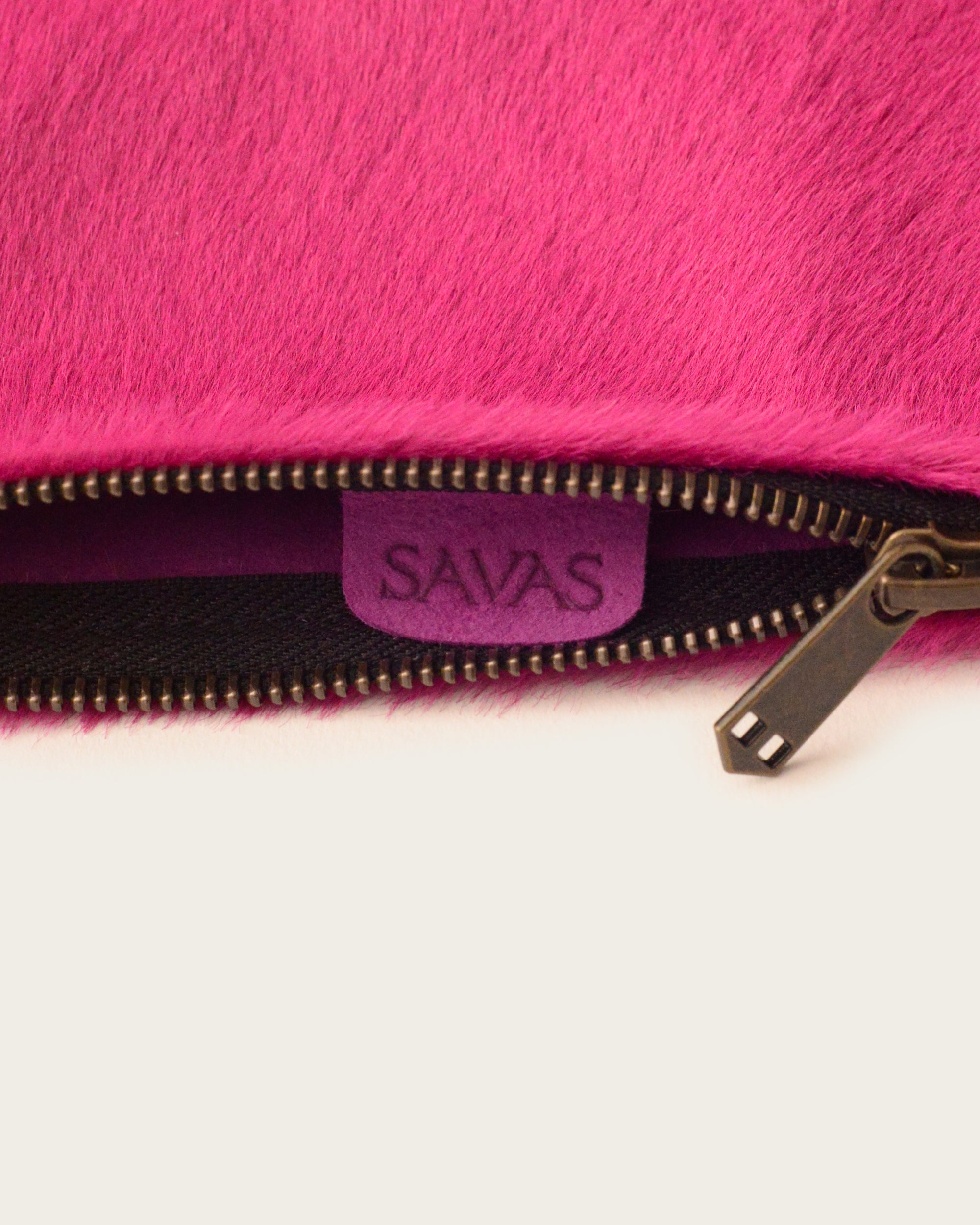 The 7” Pouch - Fuchsia Hair Calf