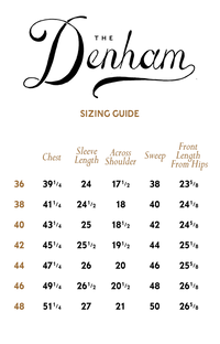 The Denham Jacket Sizing Guide