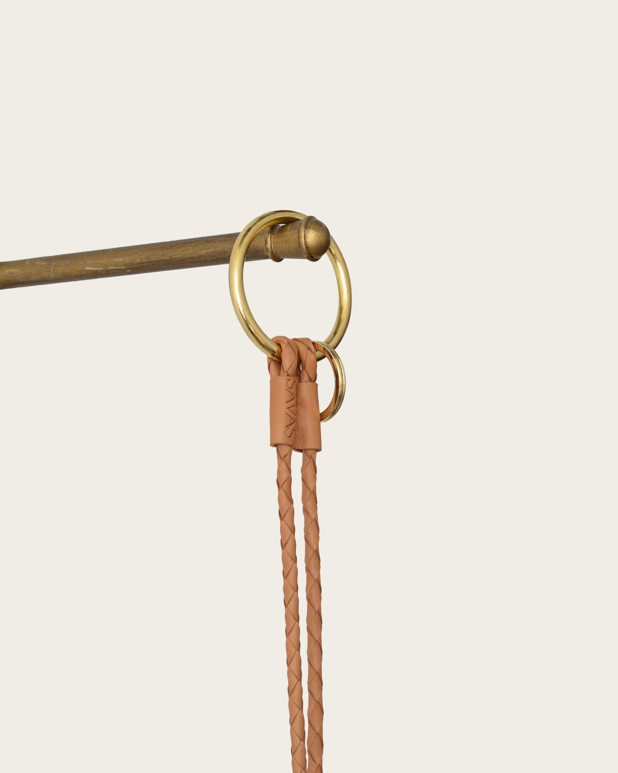 The Key Lasso: Cedar Leather (18" w/ Big Ring)