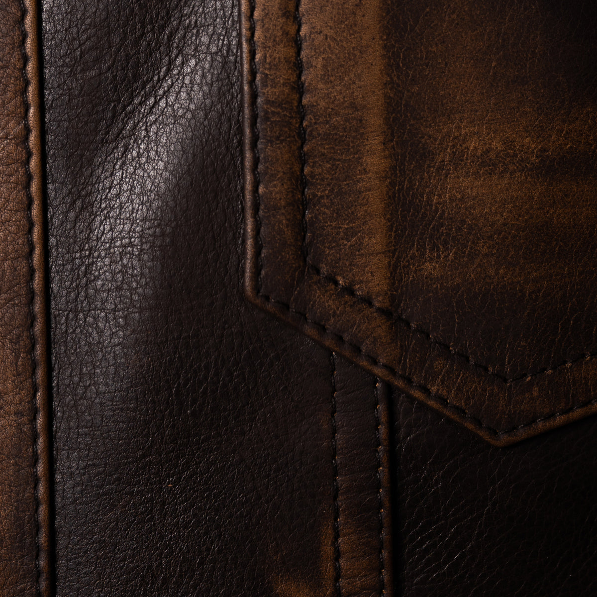 Close-up of Layered Lamb leather.