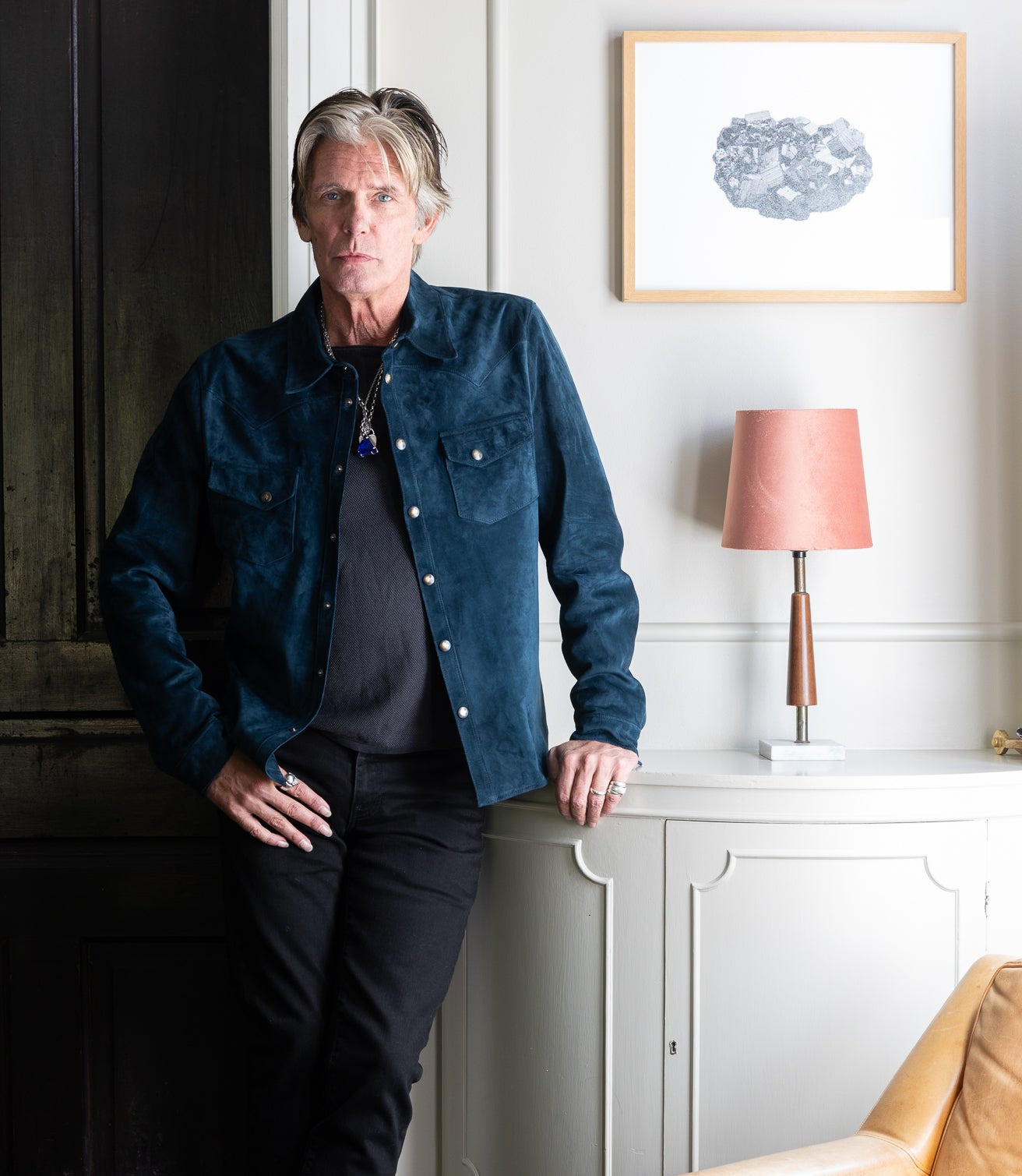 The Lowry Shirt: Bay Blue Wedgewood Calf Suede