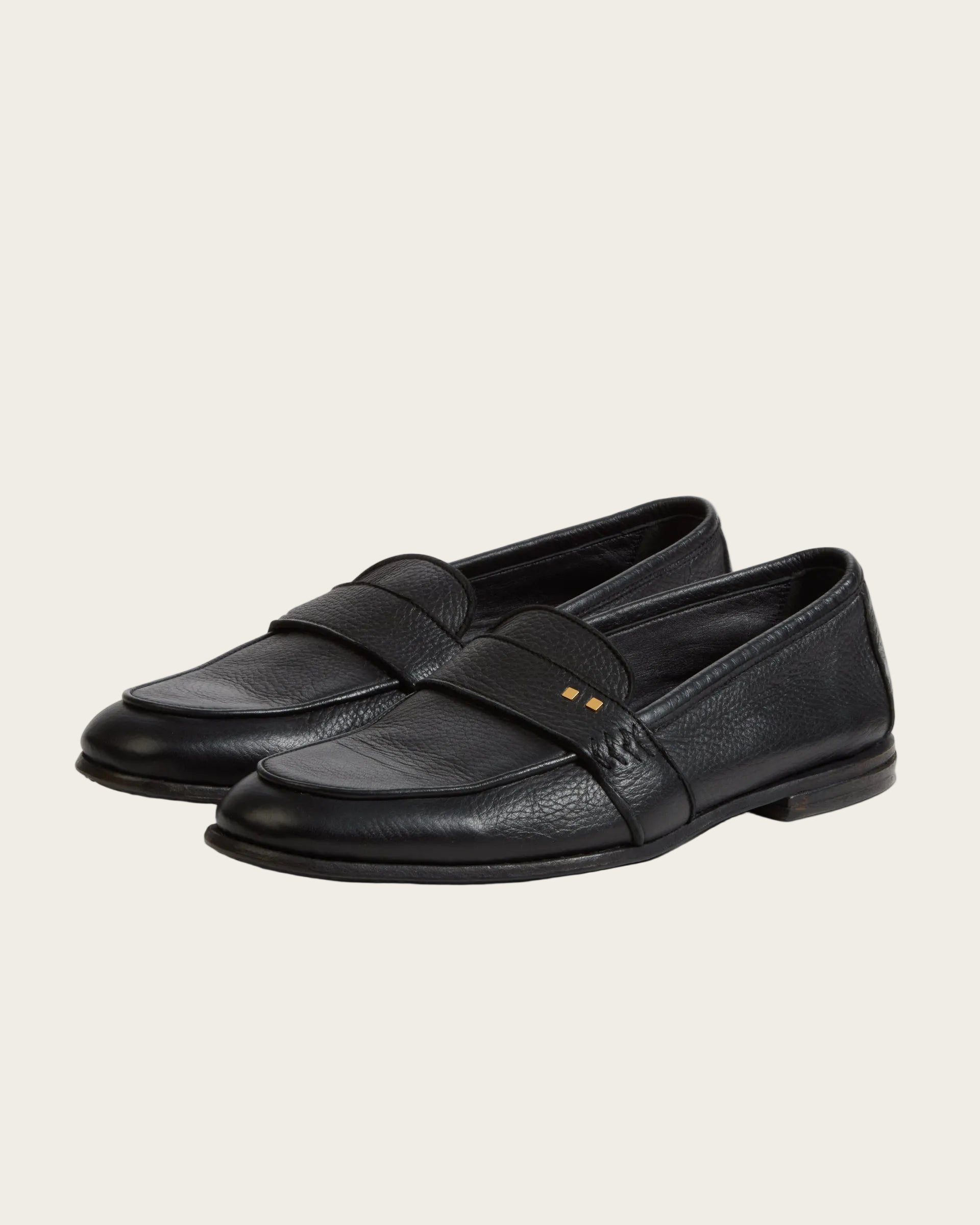 The Coyle Loafer: Black Pebbled Deer