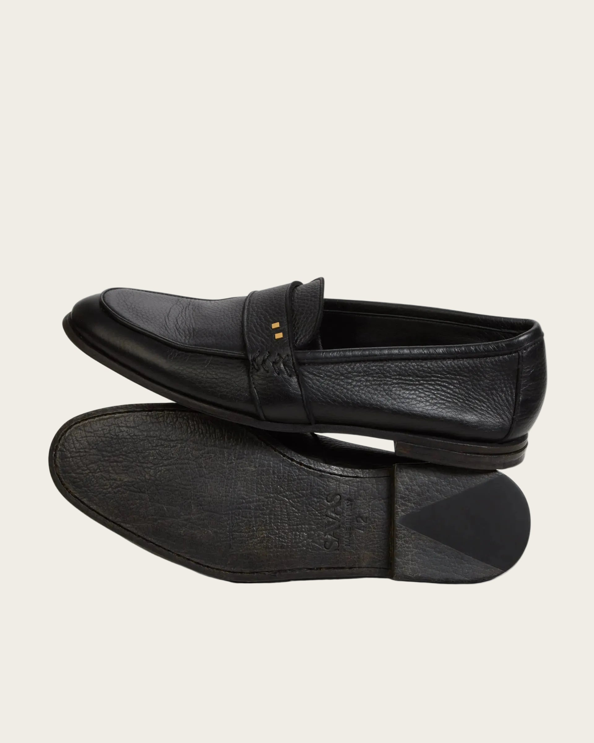 The Coyle Loafer: Black Pebbled Deer