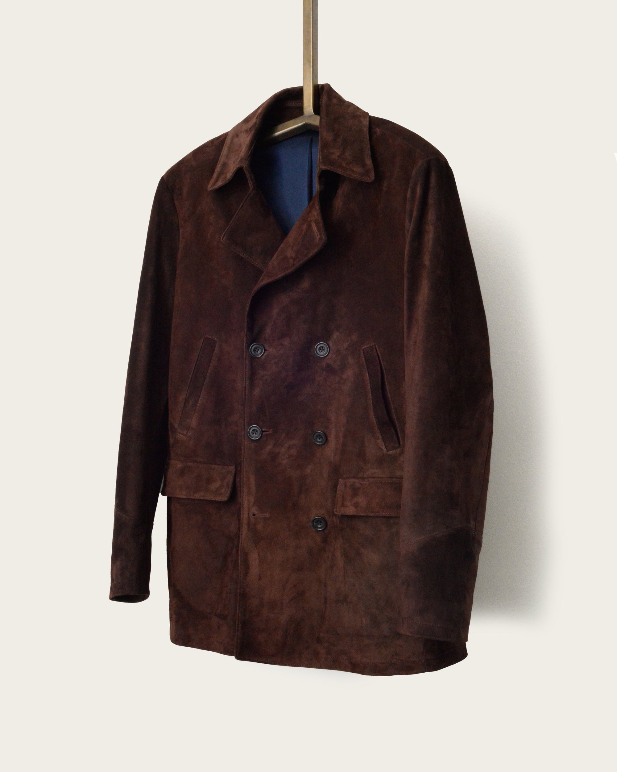 The Condor Peacoat: Hickory Suede