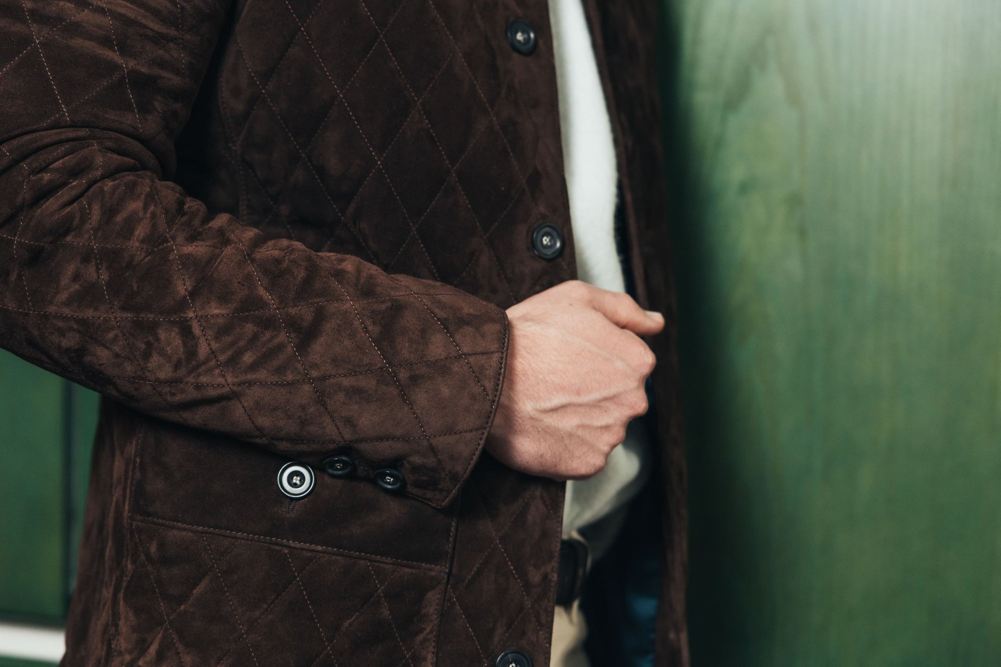 The Poet Jacket: Chestnut Wedgewood Calf Suede
