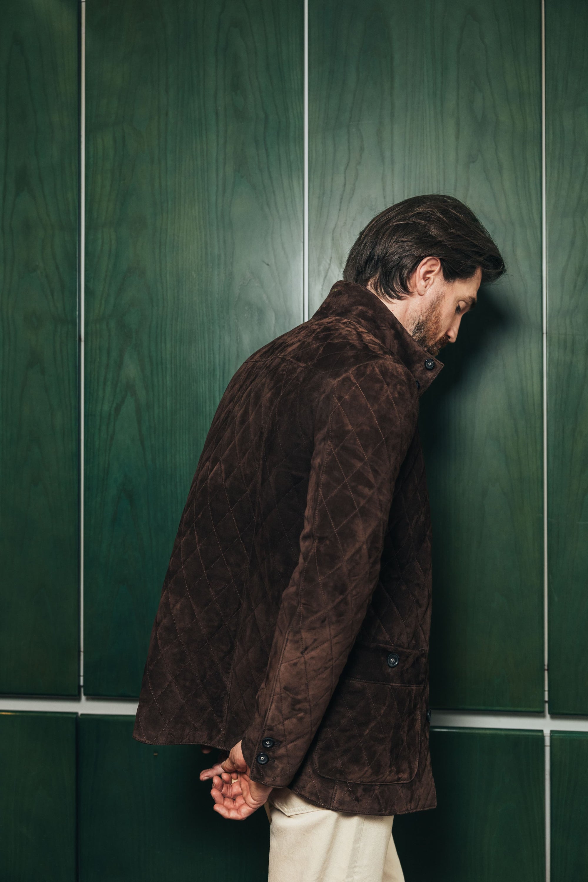 The Poet Jacket: Chestnut Wedgewood Calf Suede