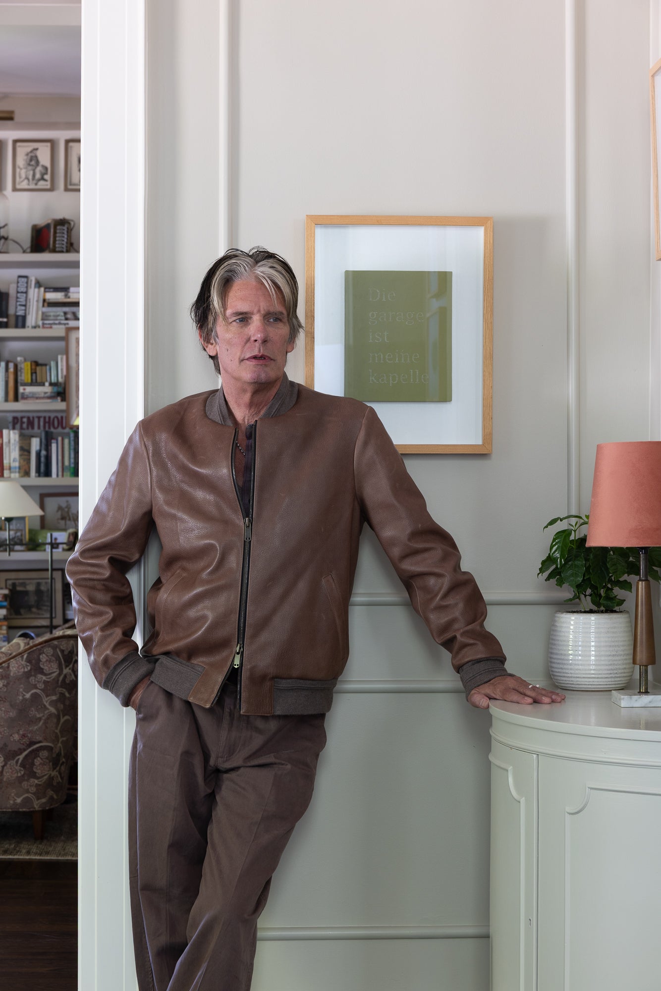 The Roll Bomber Jacket: Walnut Pull Up Lamb