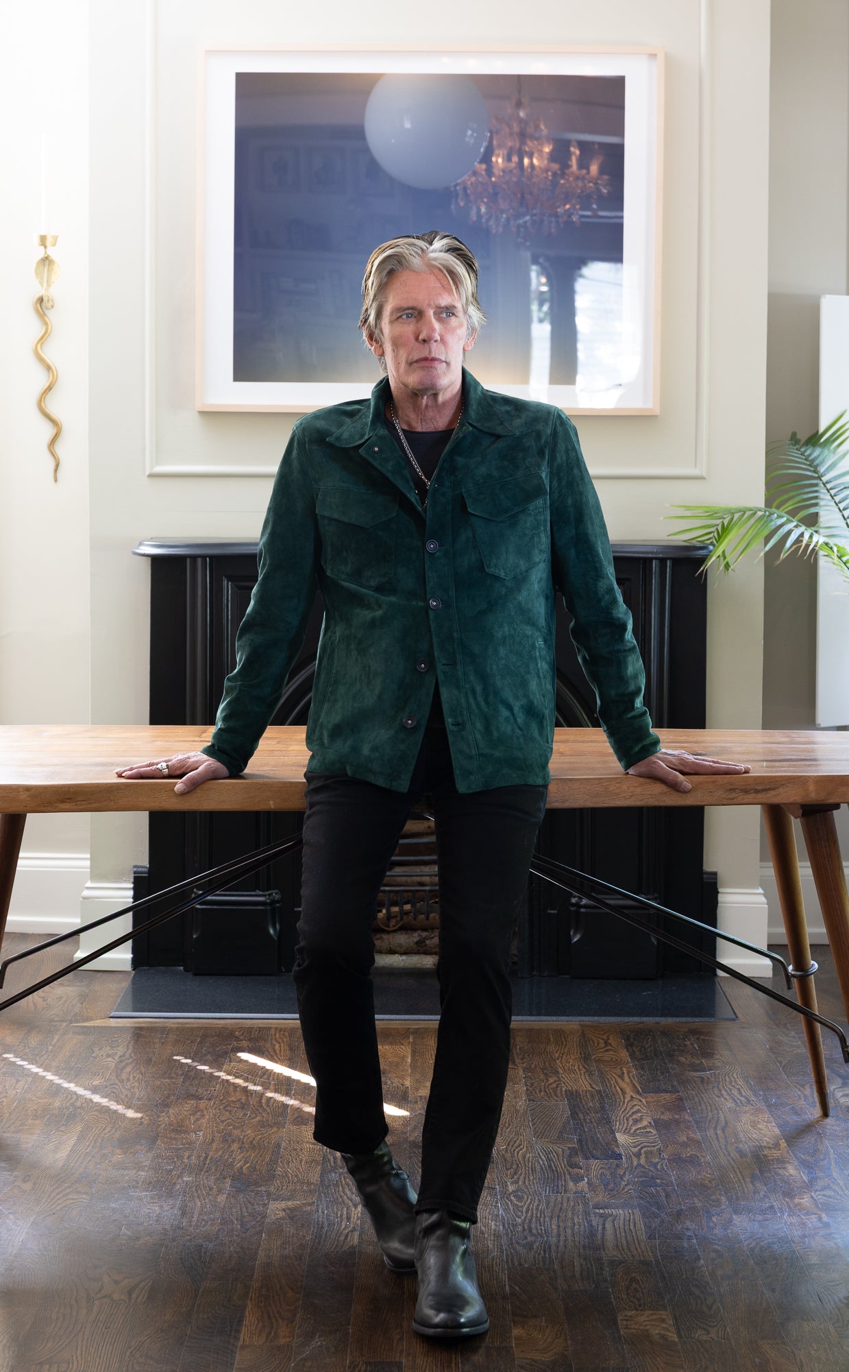 The Roving Jacket: Pine Wedgewood Suede