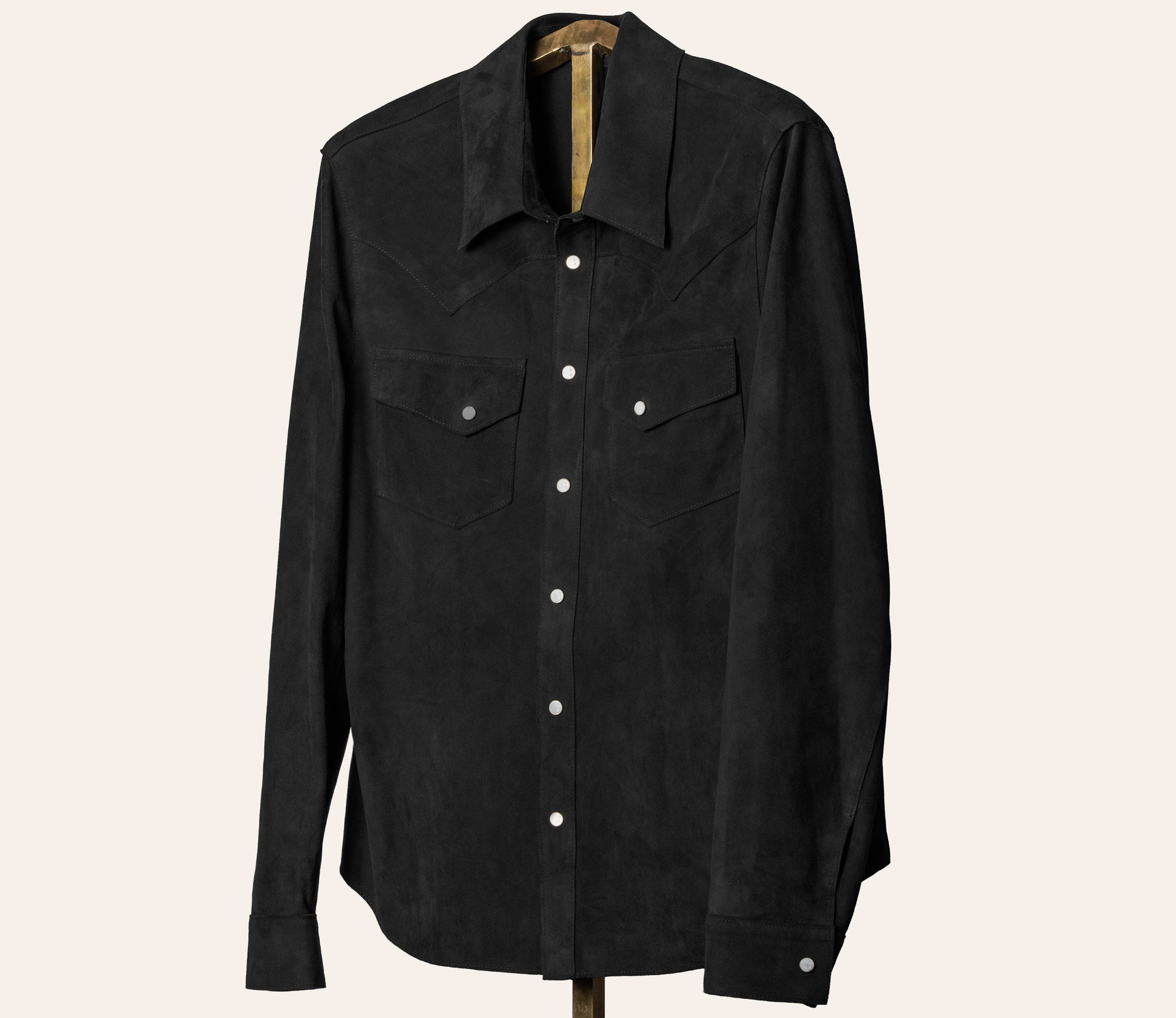 The Aspen Shirt: Black Harpeth Goat Suede