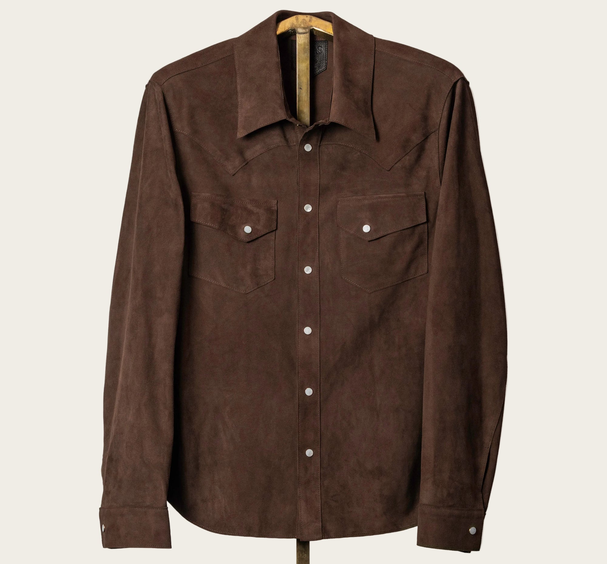 The Aspen Shirt: Mocha Harpeth Goat Suede 44 The Aspen Shirt: Mocha Harpeth Goat Suede 44