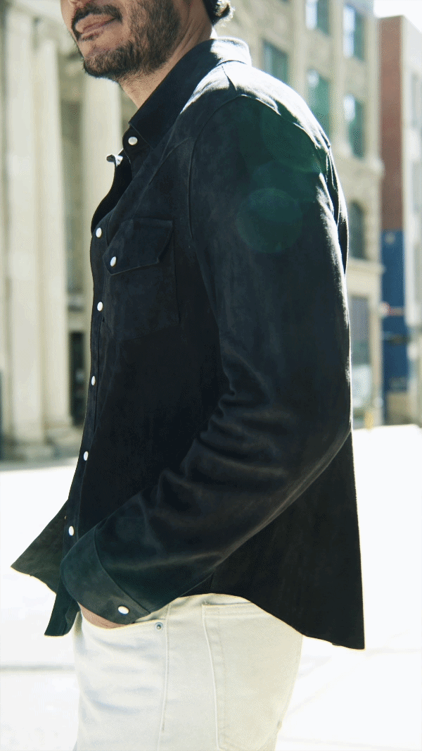 The Aspen Shirt: Navy Harpeth Goat Suede