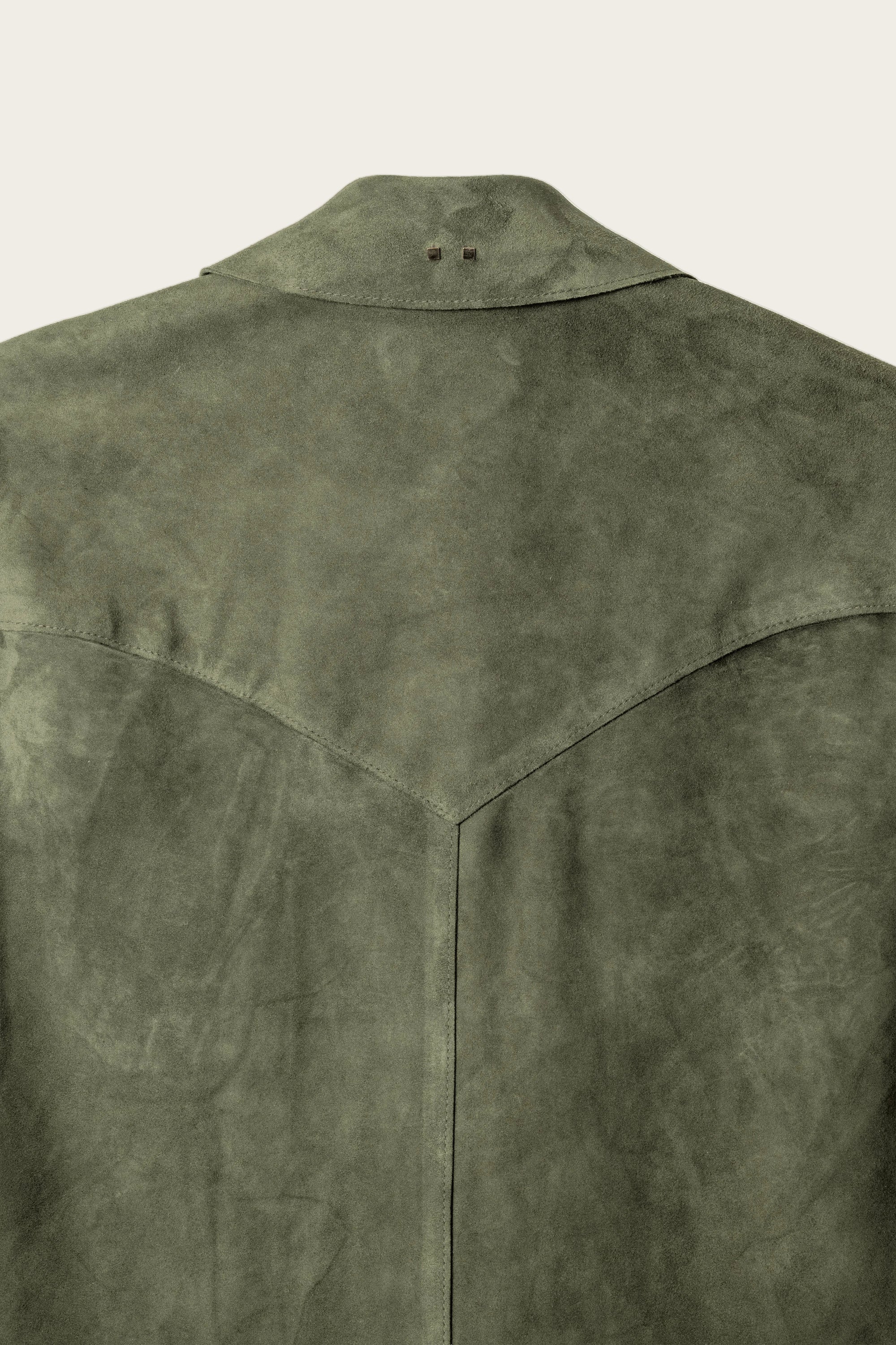 The Aspen Shirt: Green Tea Harpeth Goat Suede
