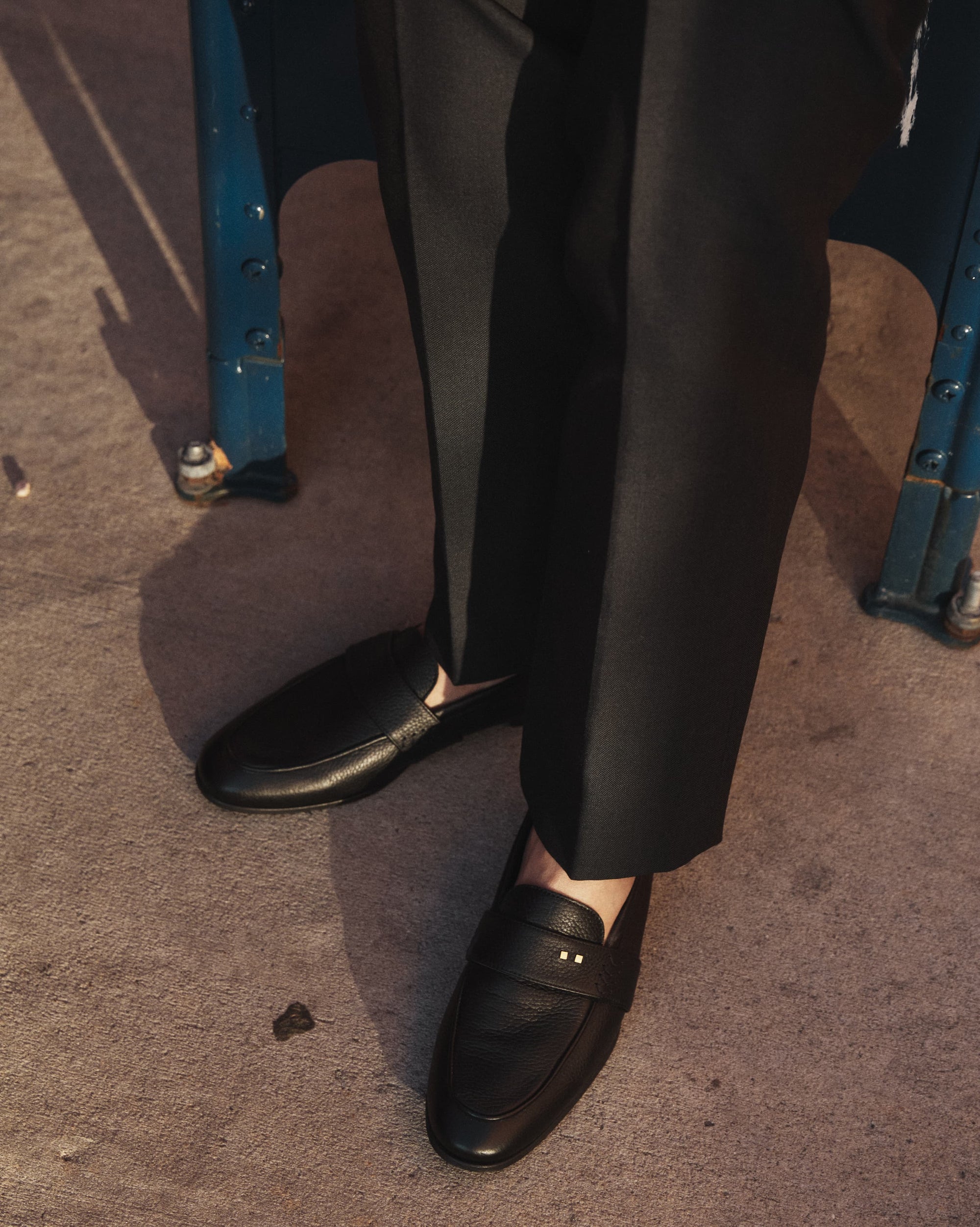 The Coyle Loafer: Black Pebbled Deer