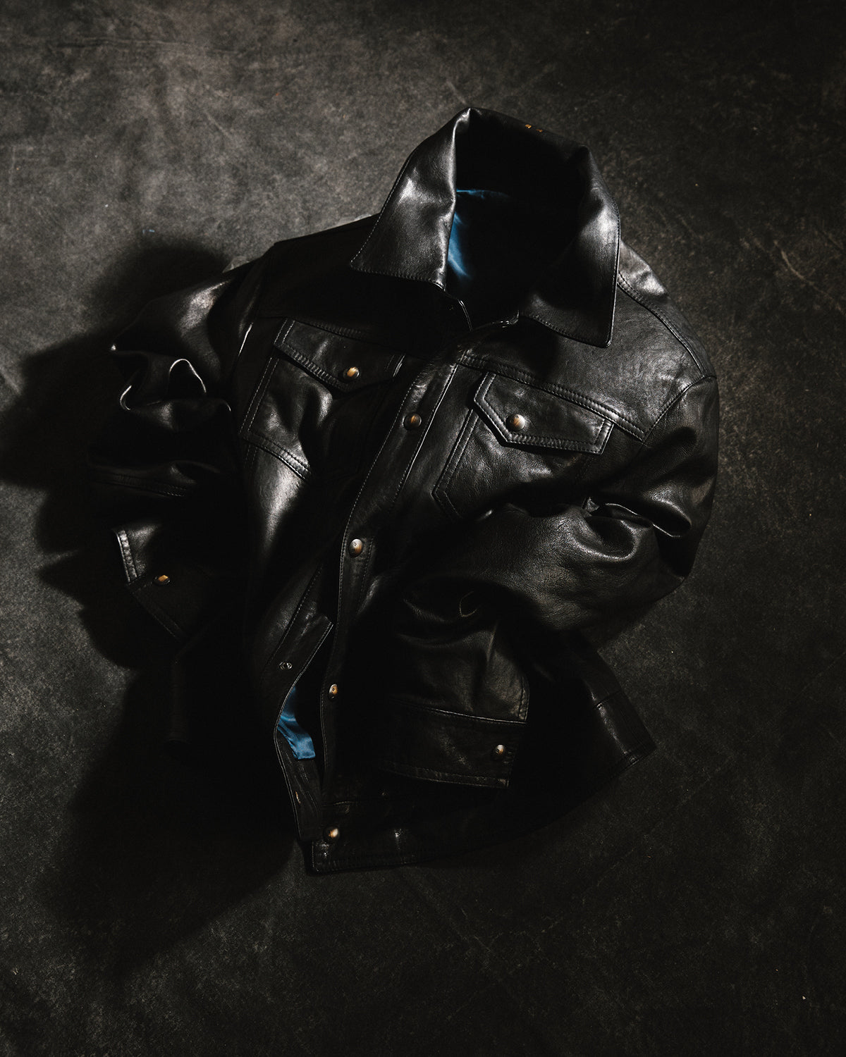 Savas black leather jacket