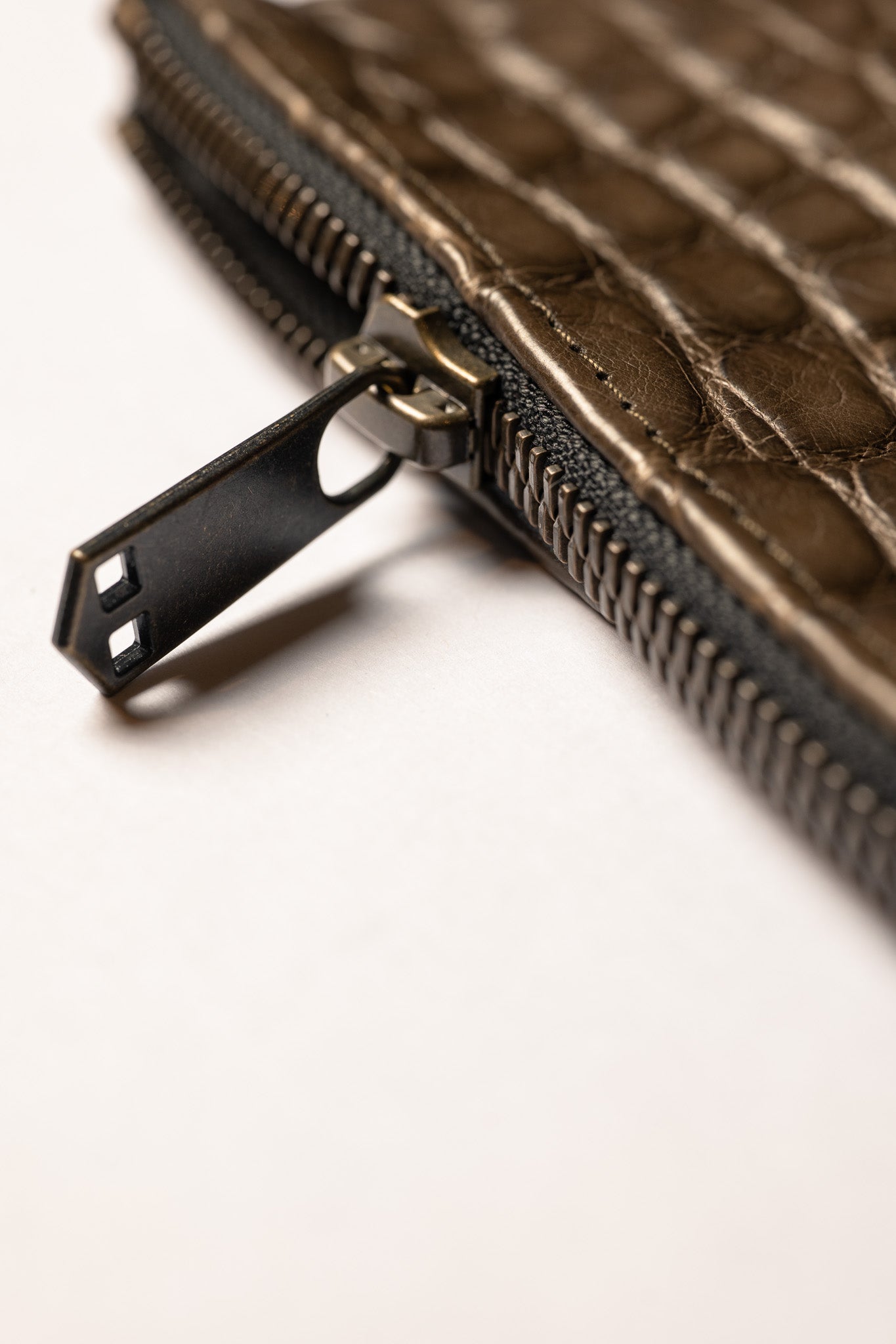 The Alligator Zipper Pouch: Olive
