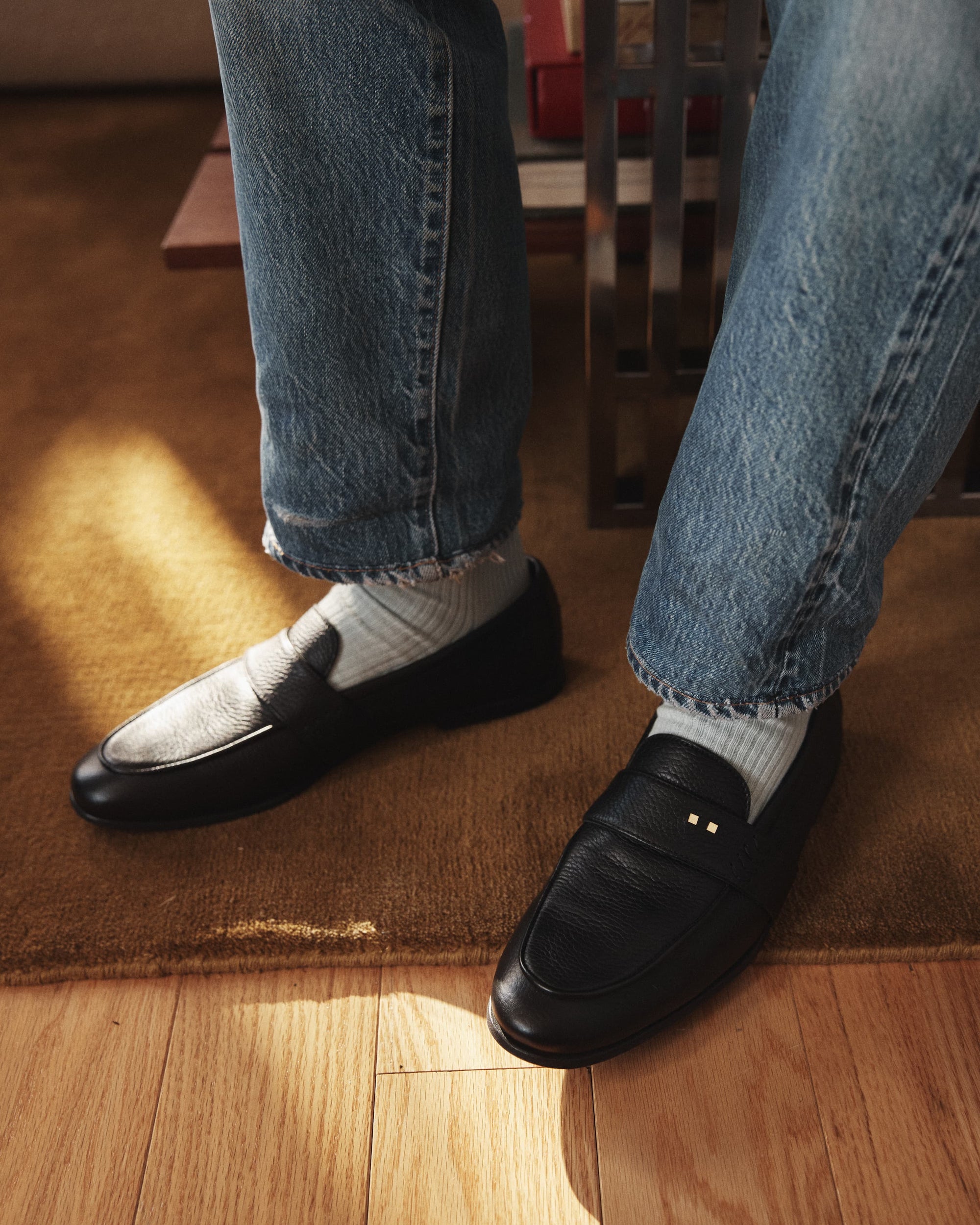 The Coyle Loafer: Black Pebbled Deer