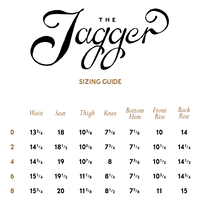 The Women's Jagger Sizing Guide