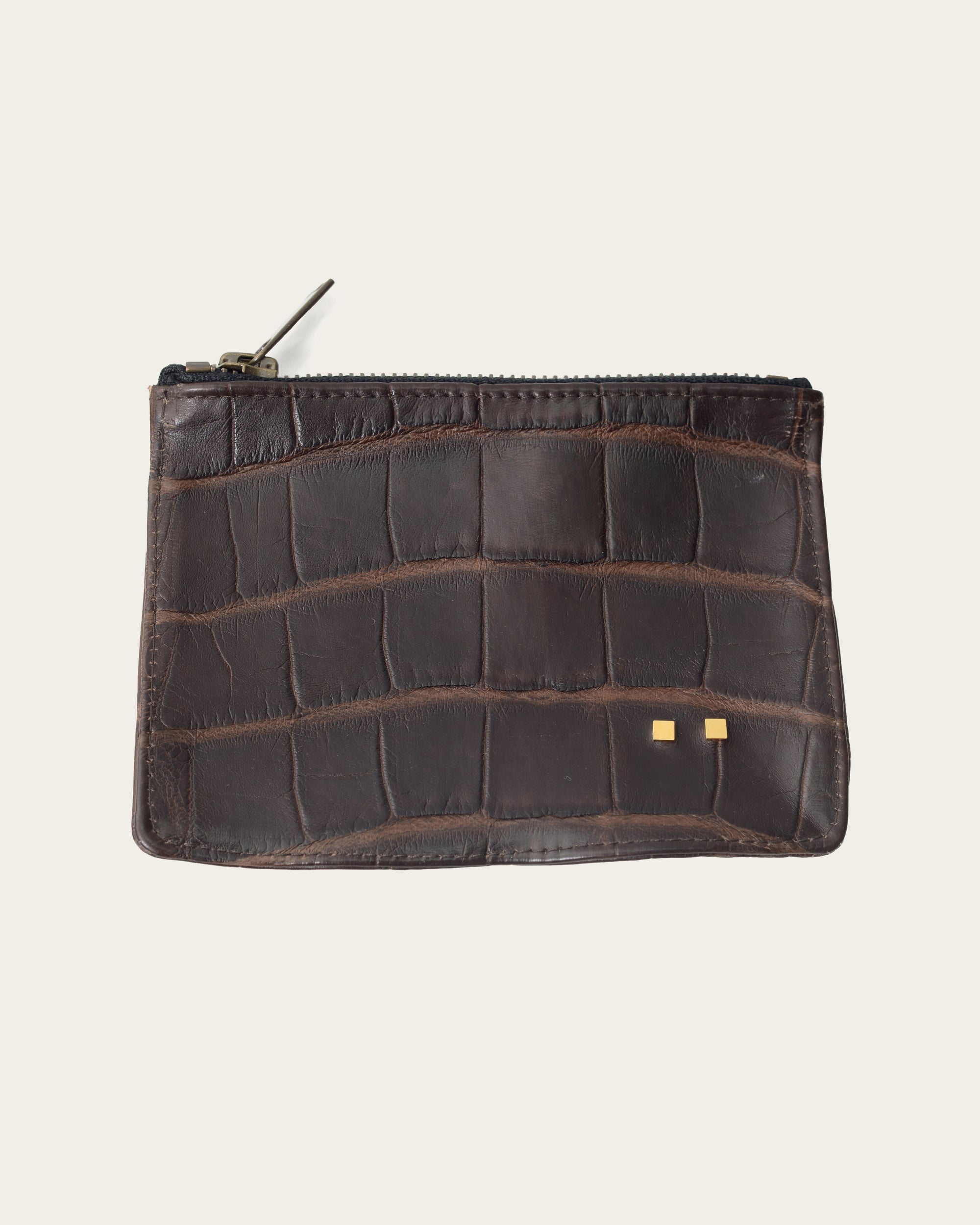 The Alligator Zipper Pouch: Brown