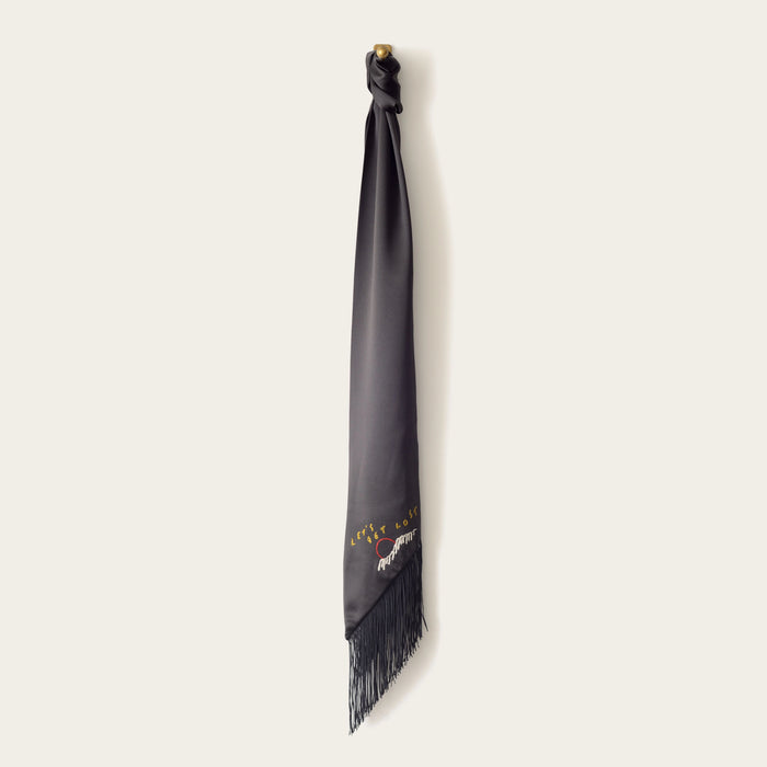 black 100% indigo silk scarf and wrap for men and women hand embroidered by atelier savas in nashville, tennessee
