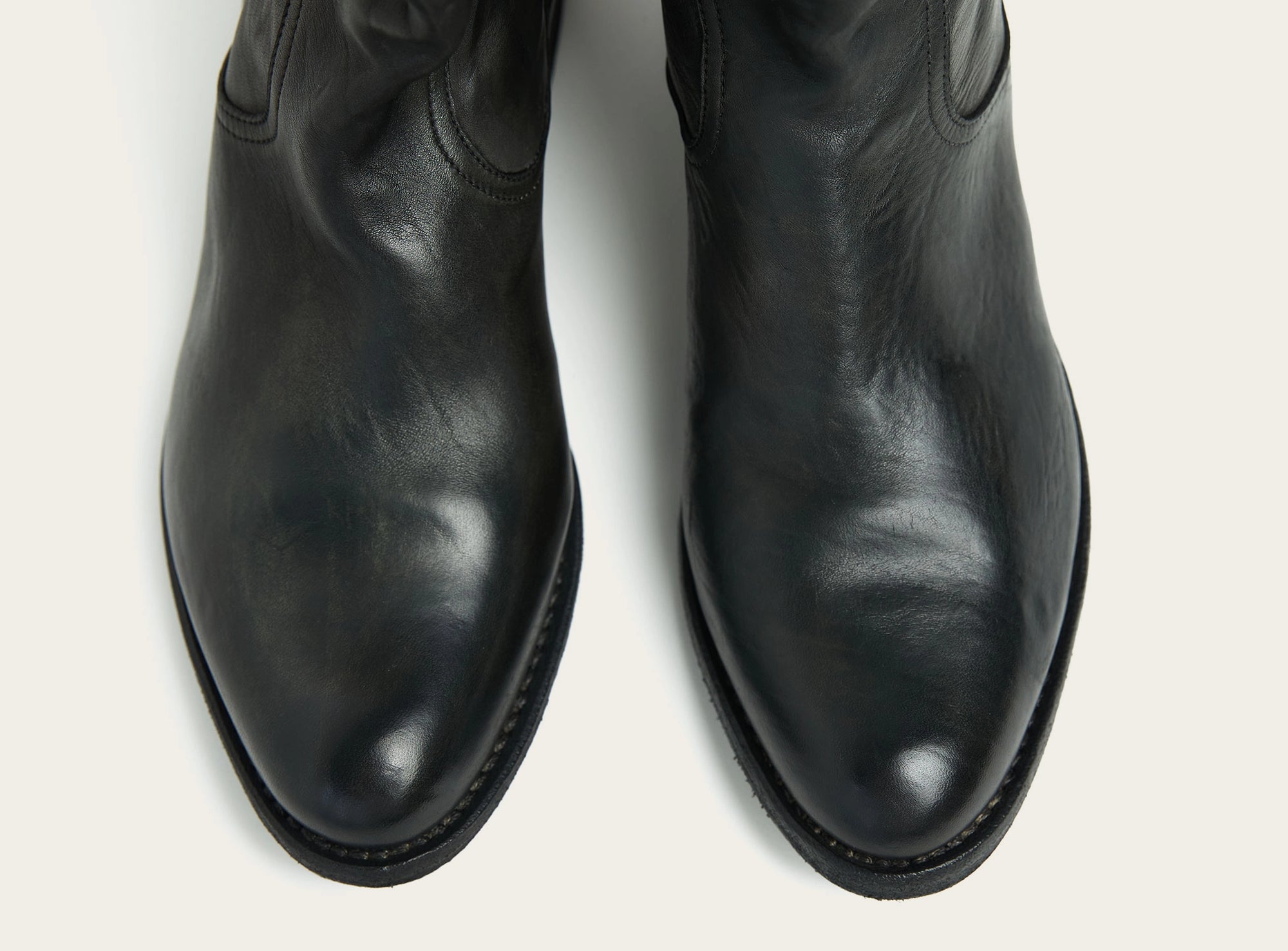 mens black leather biker boot by rock and roll luxury designer atelier savas in nashville tennessee