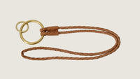 genuine leather lanyard in tan with gold keyring for men and women by atelier savas in nashville tennessee