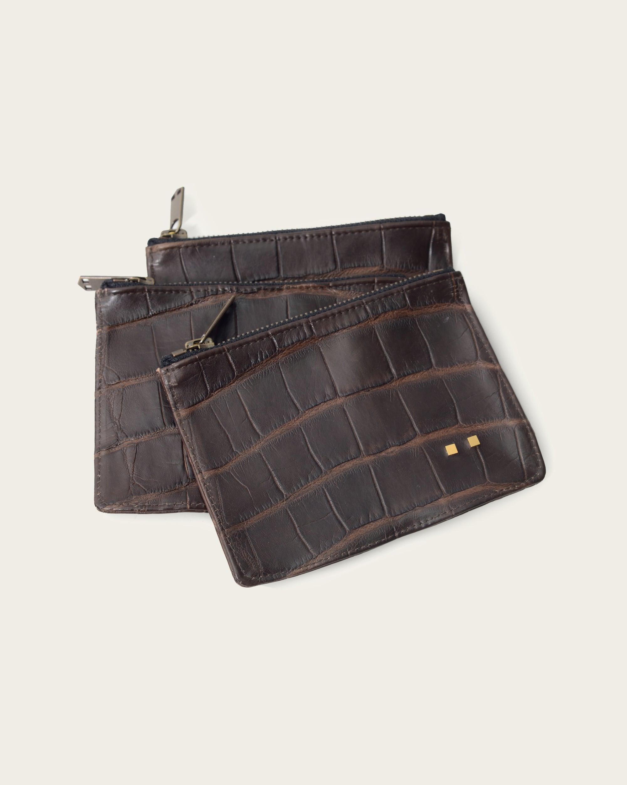 brown alligator card wallets for men and women by atelier savas ini nashville tennessee