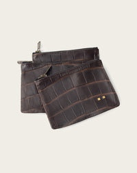 brown alligator card wallets for men and women by atelier savas ini nashville tennessee