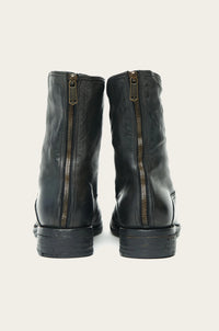 mens luxury leather boot in black with handmade zipper by atelier savas in nashville tennessee