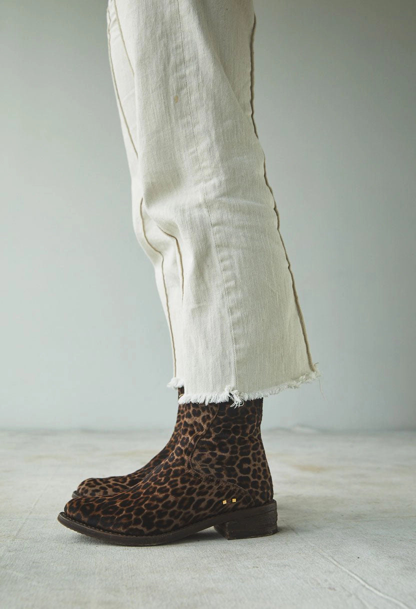 Saint Laurent Men's Leopard Print Boots SAINT LAURENT Wyatt