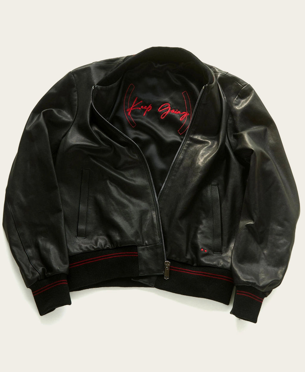 The Noone Bomber Men's Black Leather Jacket Savas