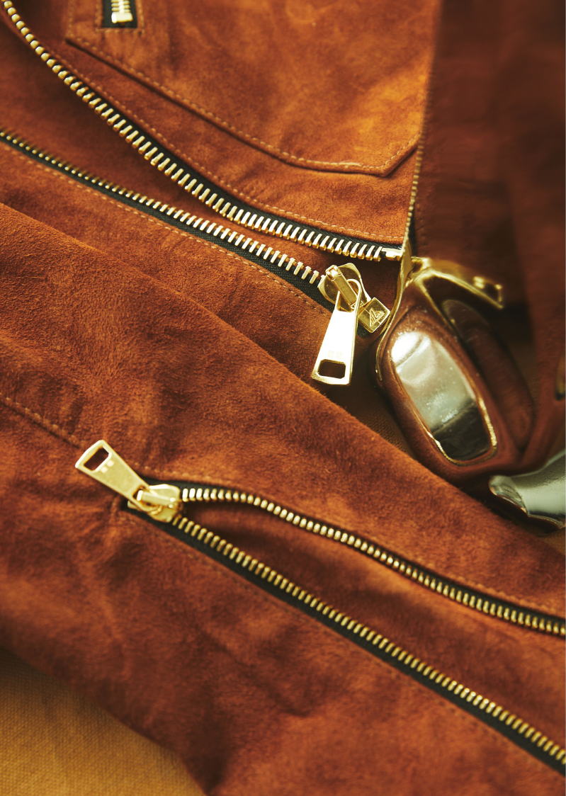 Zipper detail image of a Savas jacket.