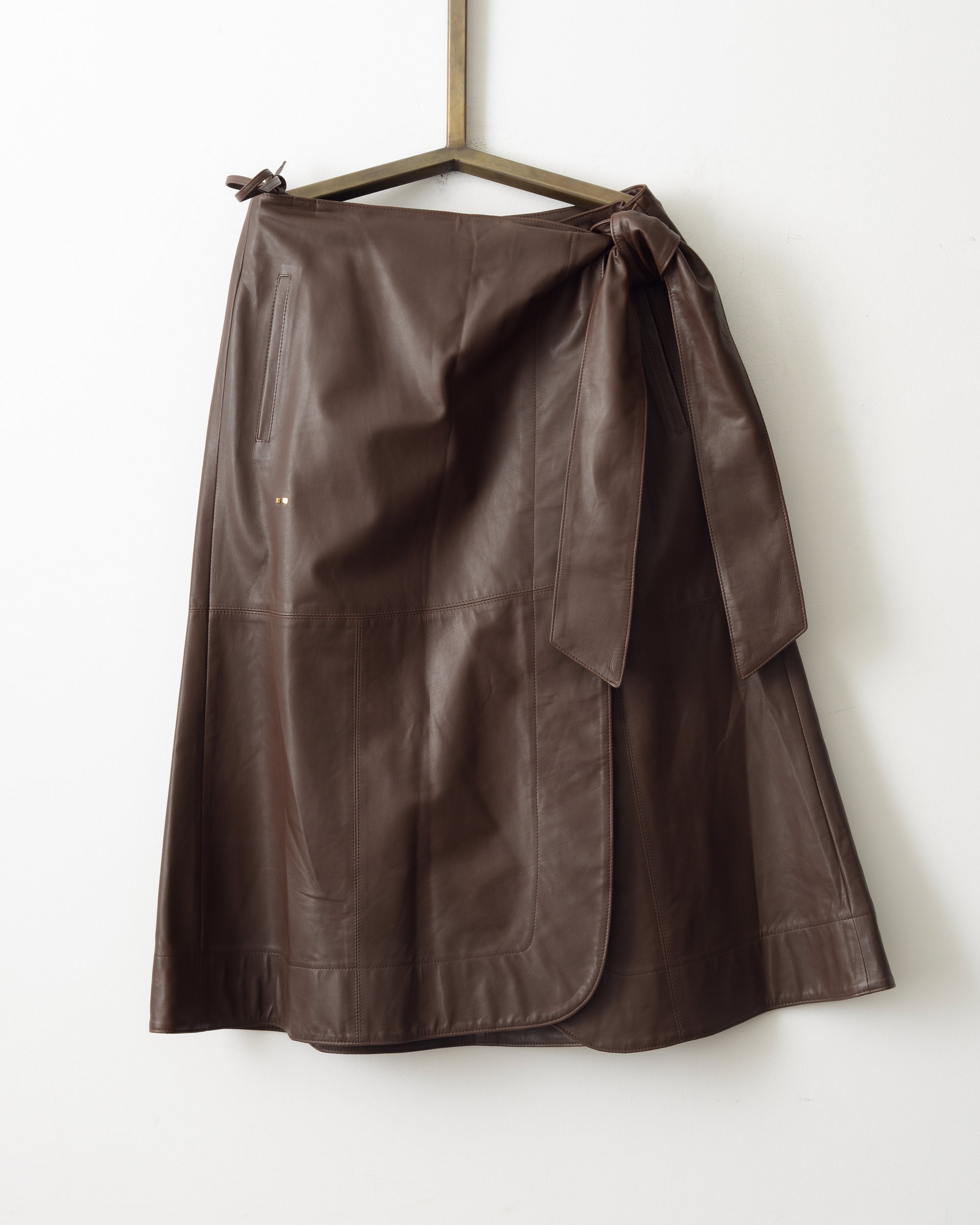 LNO The Bianca Skirt: Brown Elton Calf Large